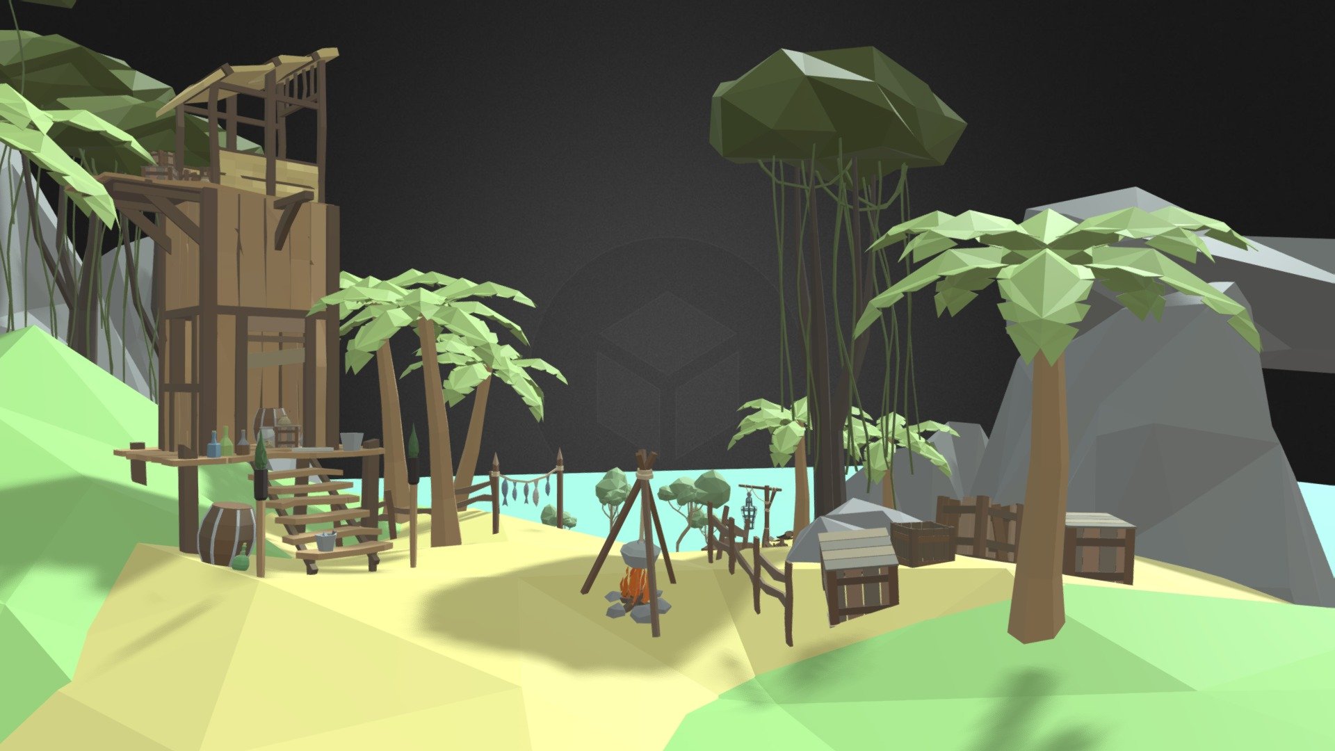 Free Demo of Low Poly Pirates Village Life Pack