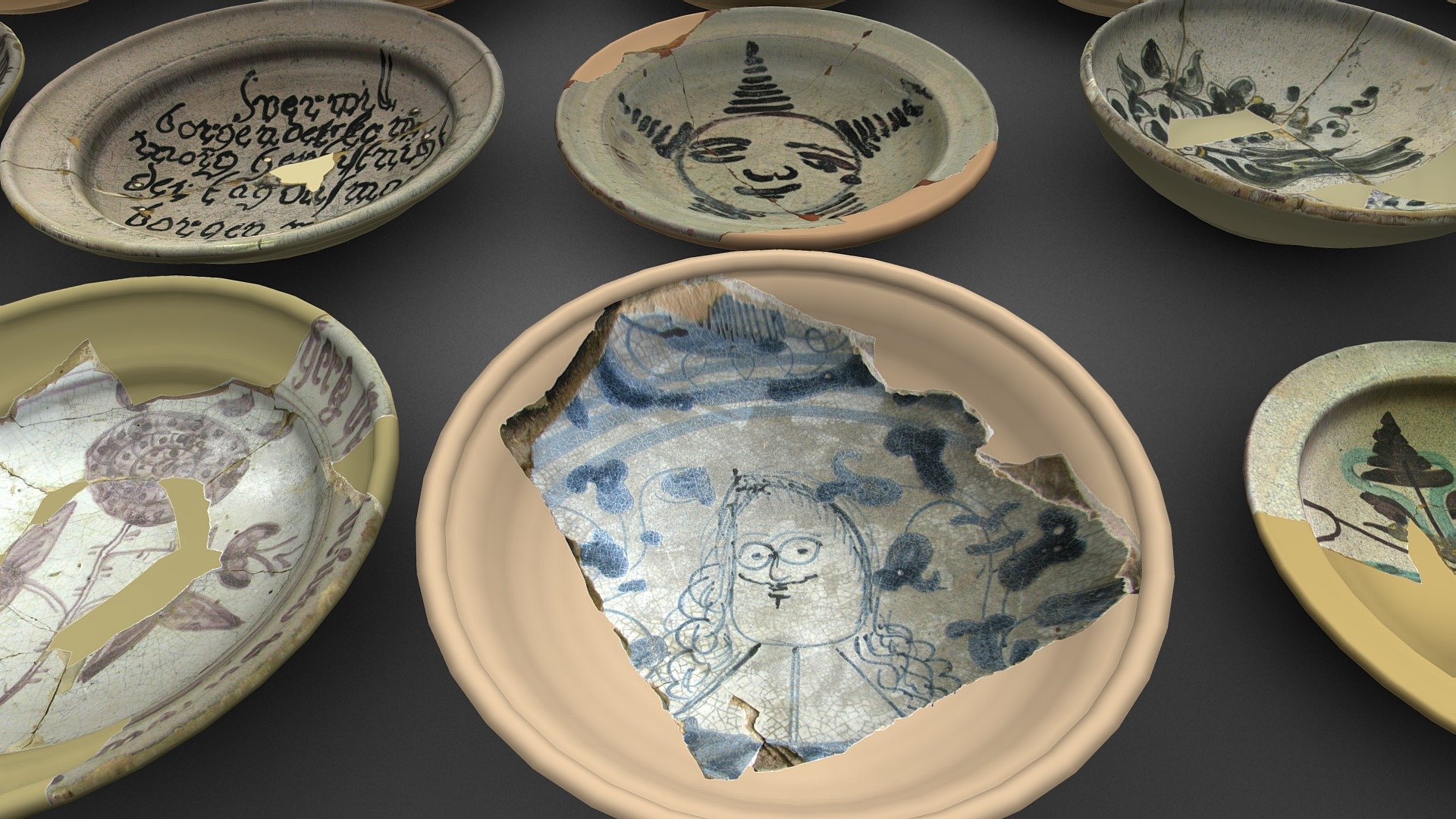 The collection of plates and bowls