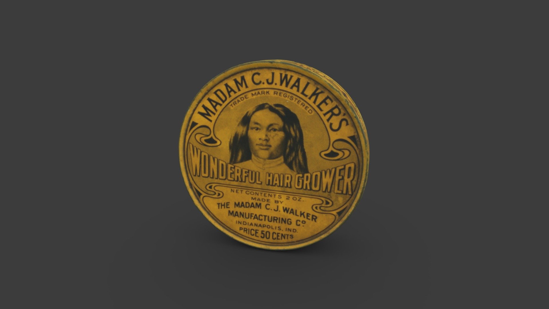 Tin for Madame C.J. Walker's Wonderful Hair Grow