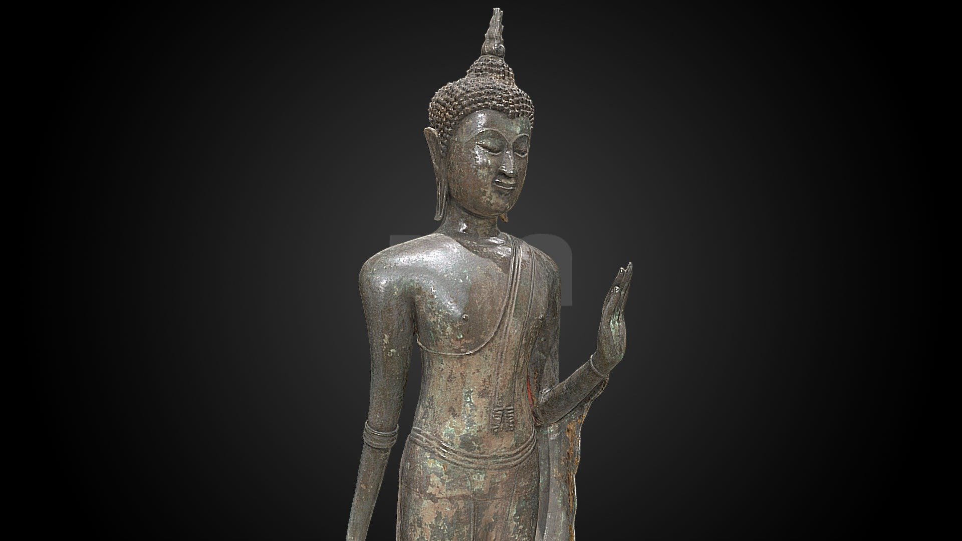 Walking Shakyamuni Buddha, 15th C CE