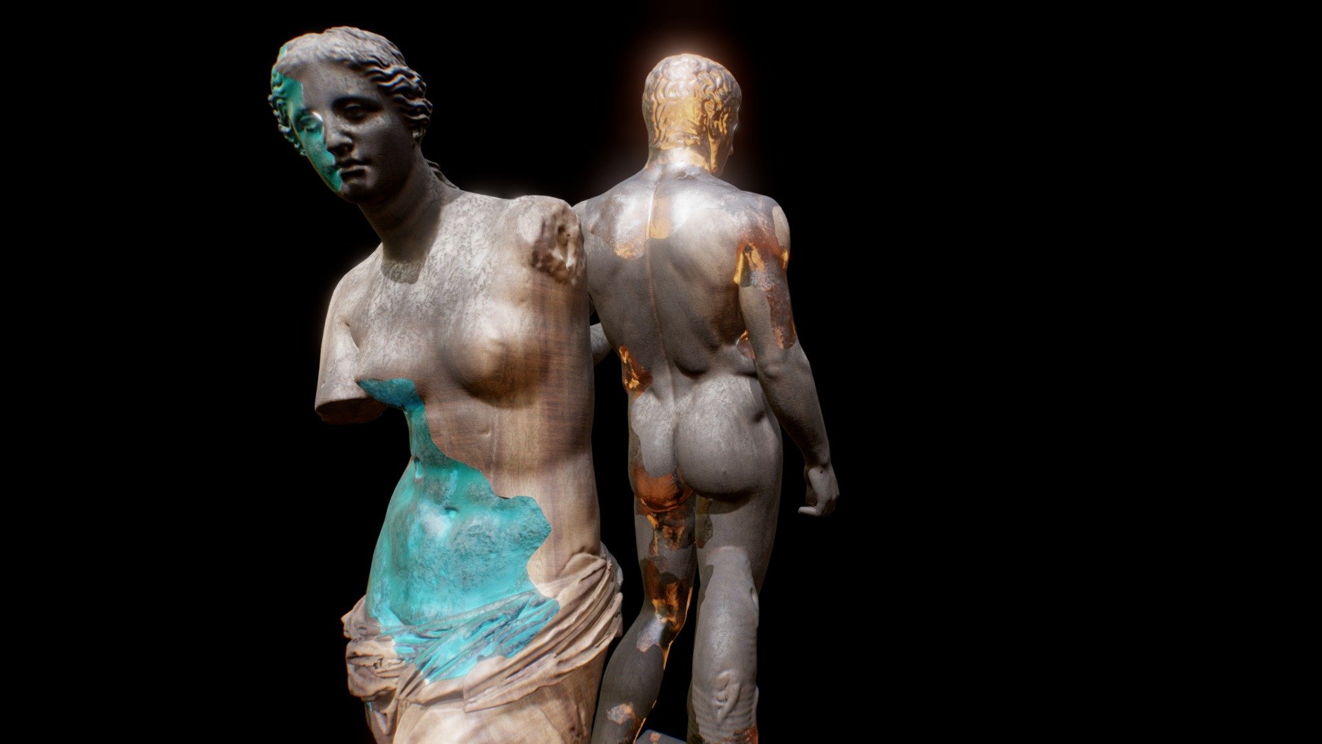 WIP - Amber / Aquamarine statues