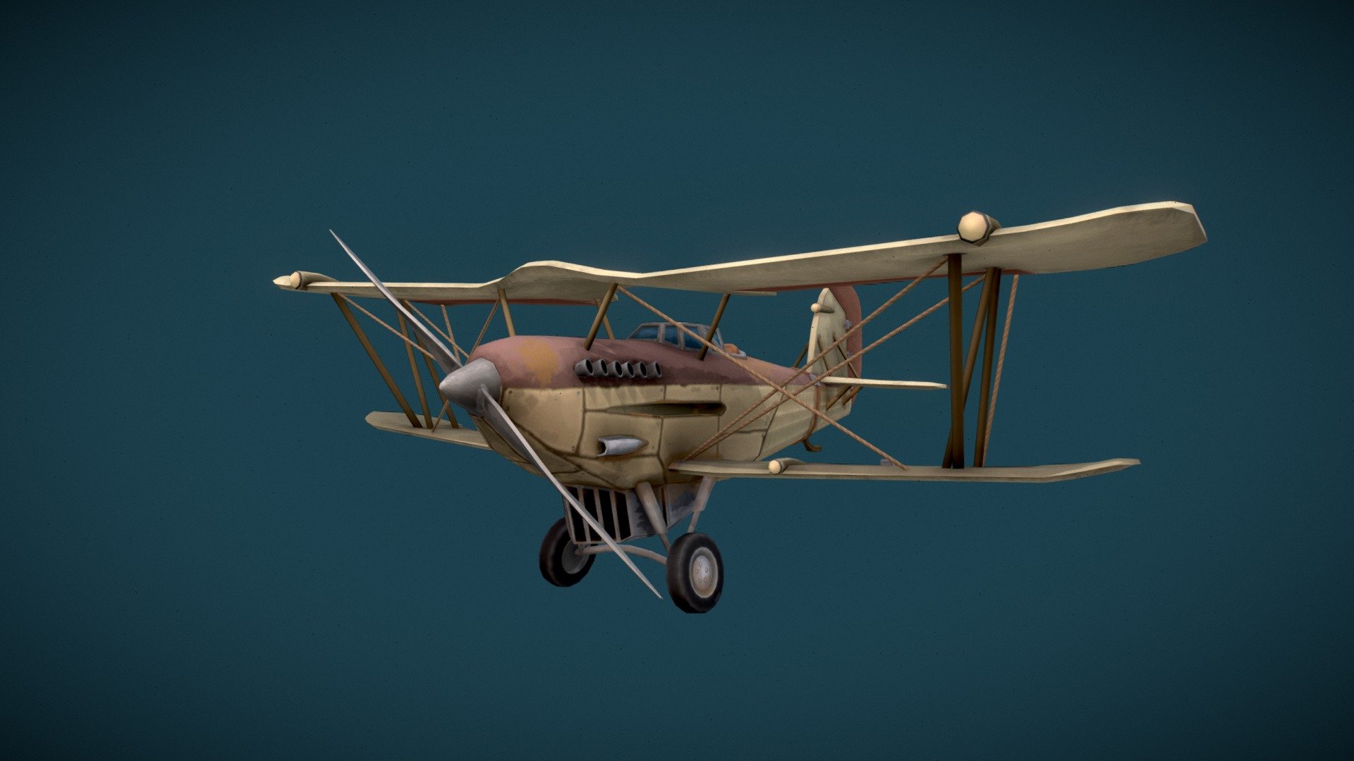Stylized Interbellum rustborn plane