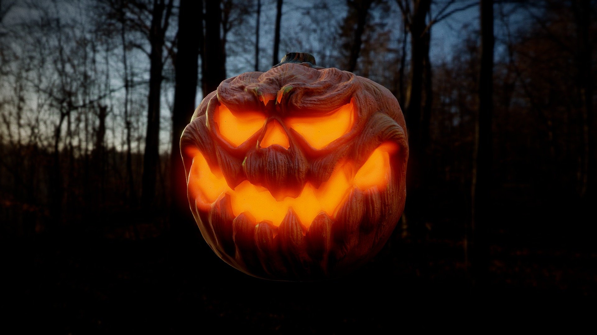 Spooky Halloween Pumpkin  (Scan)