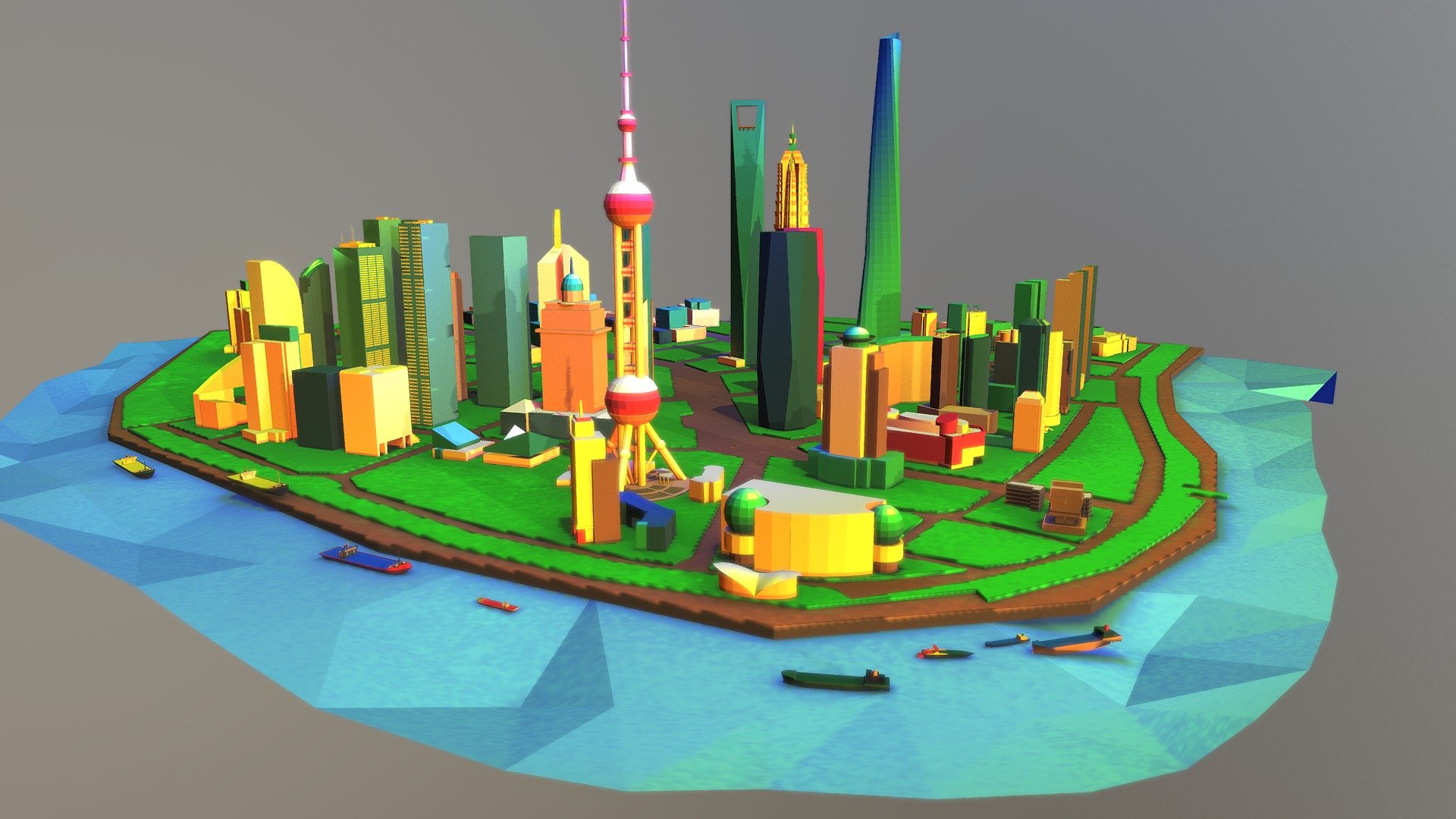 LowPoly Cartoon Shanghai
