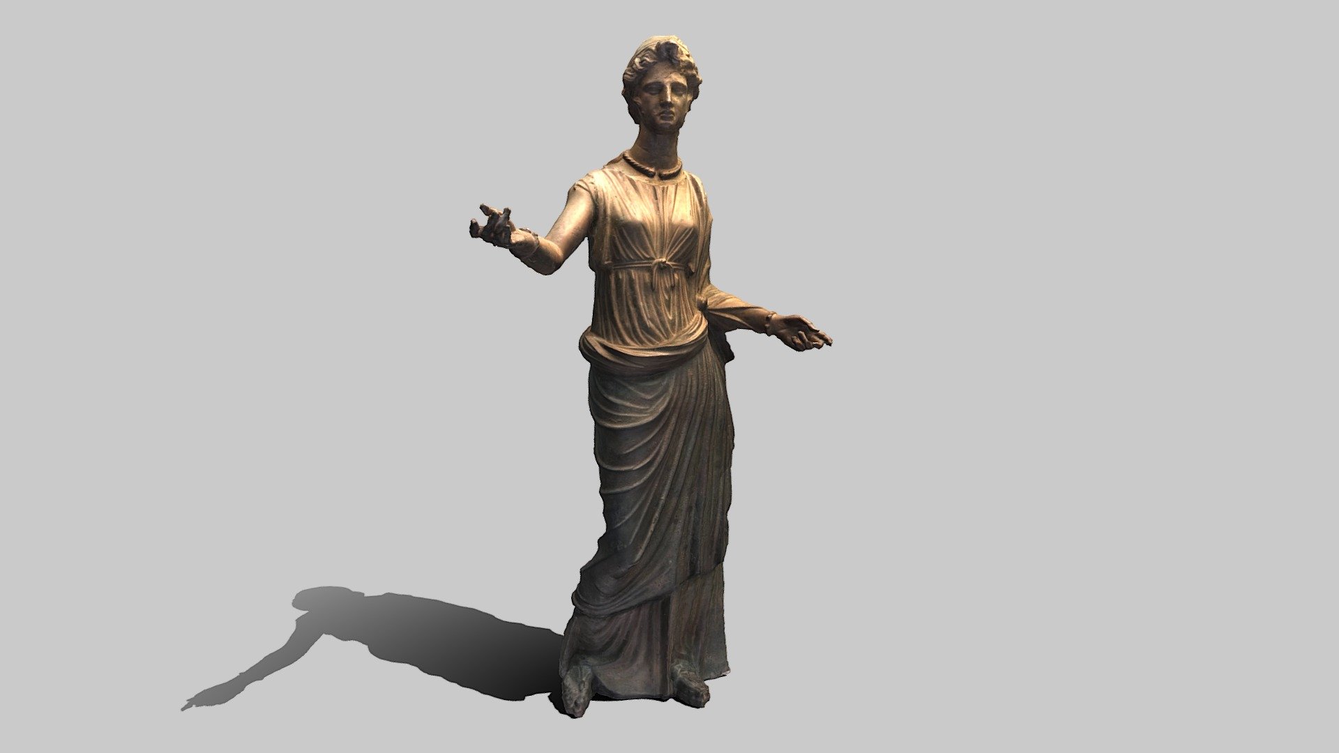 Bronze Votive Statue Of Young Woman