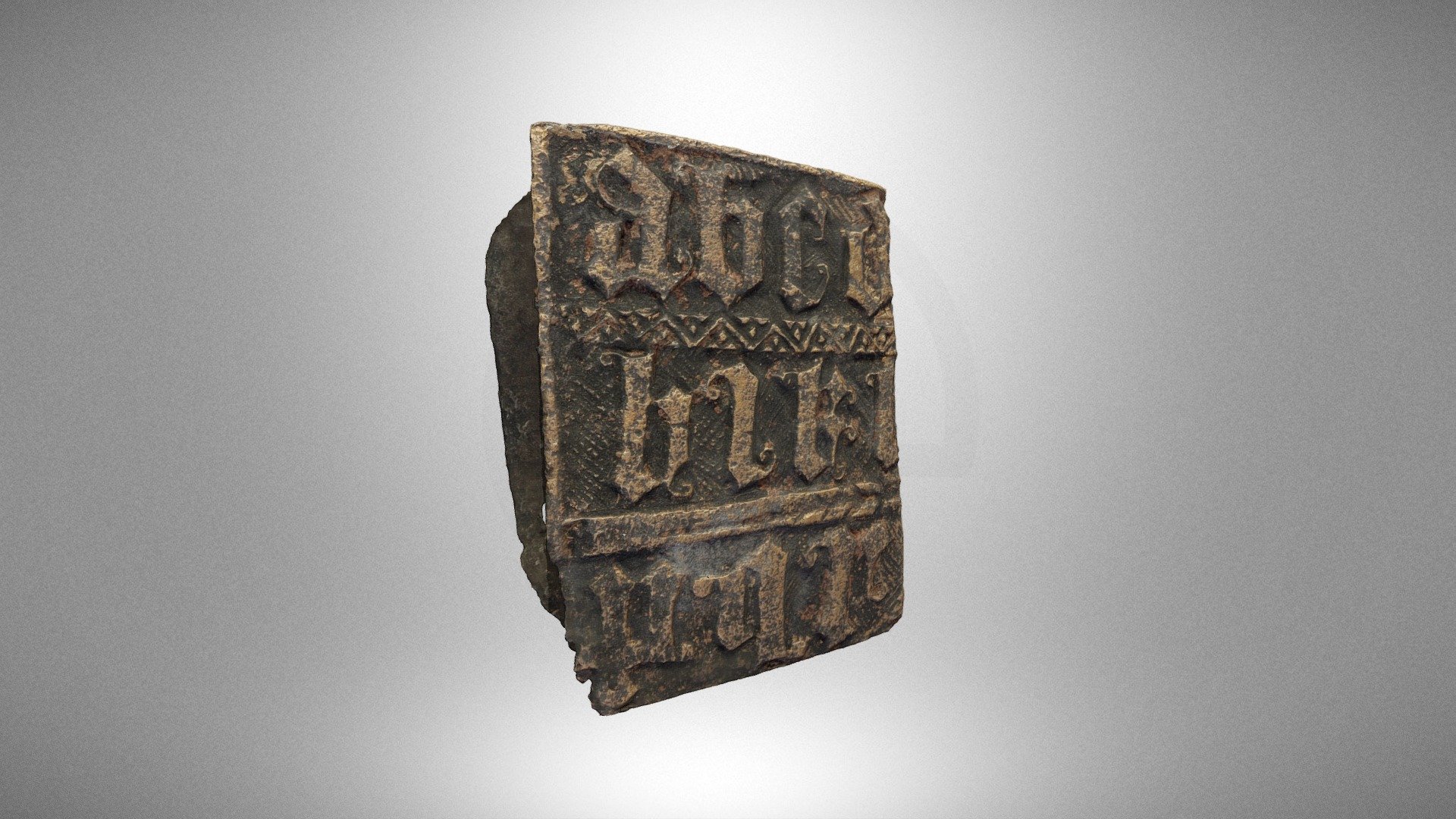 Plate with gothic letters