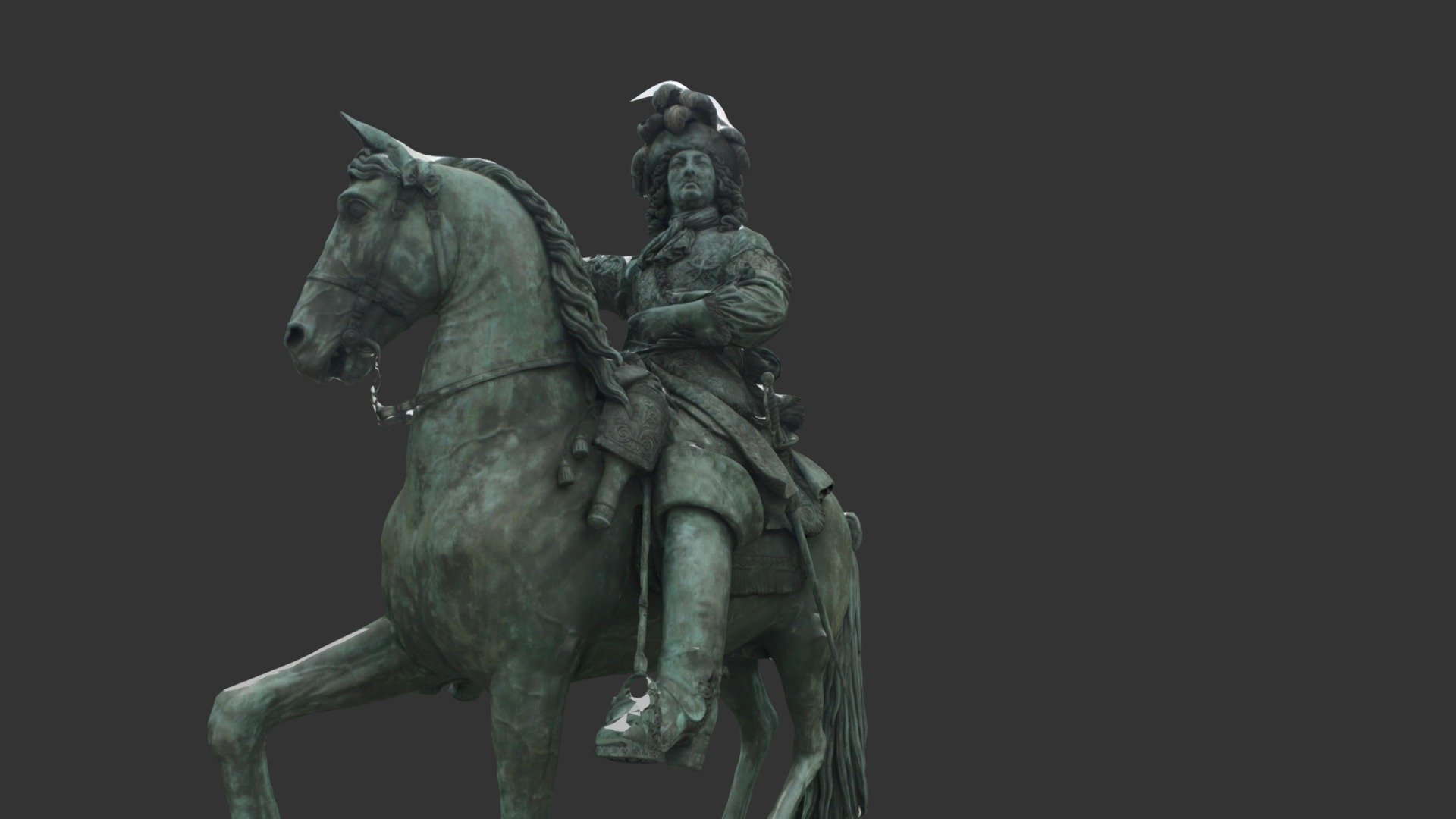 Louis XIV in place d'armes of Versailles