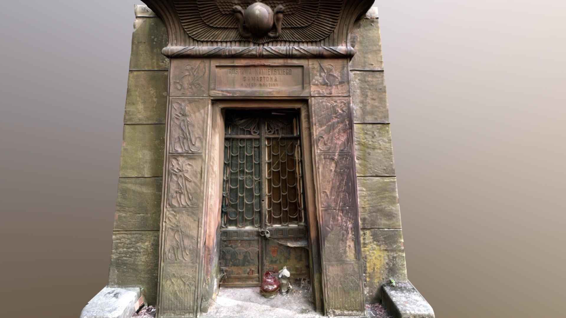Deco-Egyptian mausoleum portal