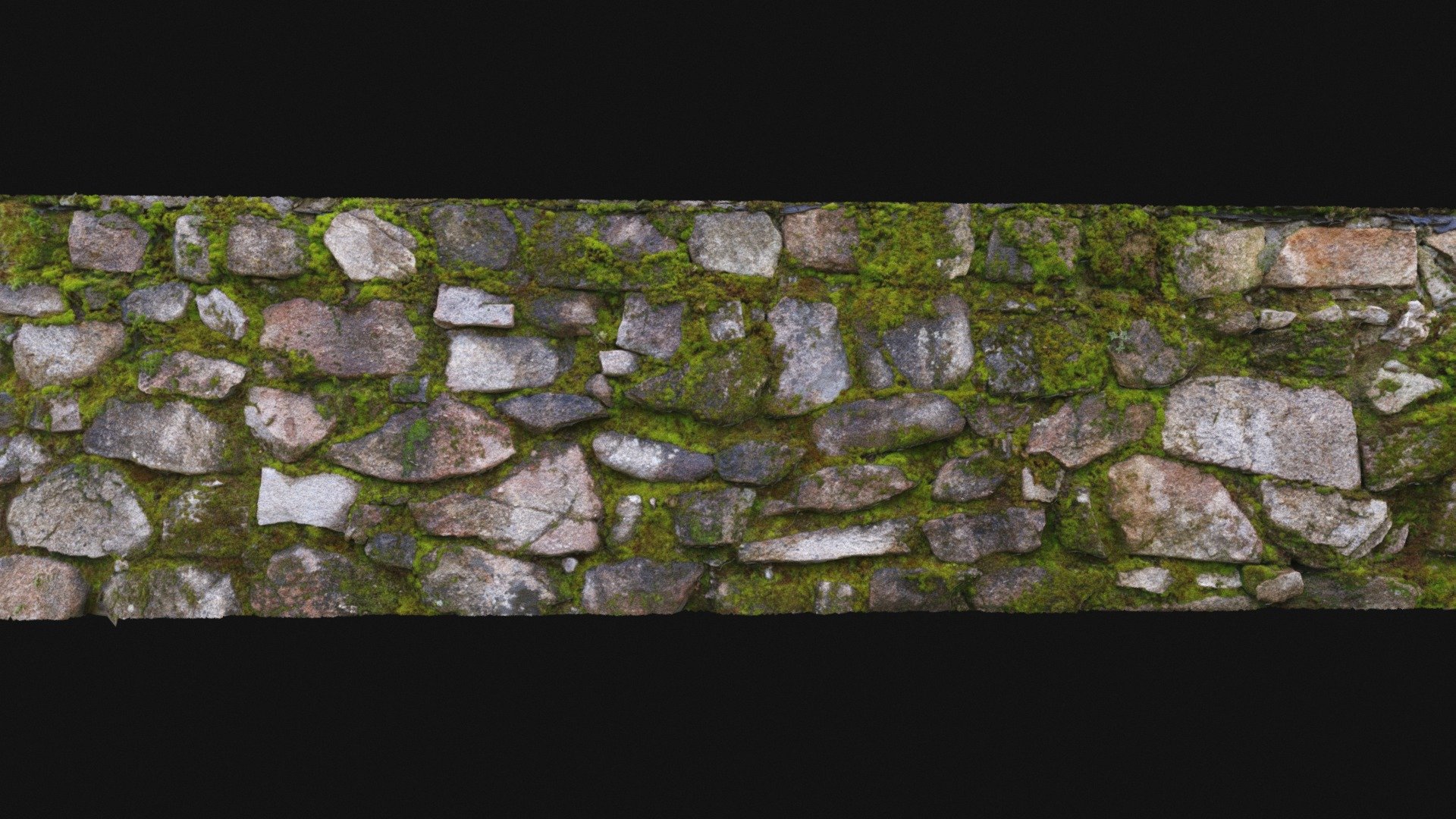 Old stone wall full of moss - scan