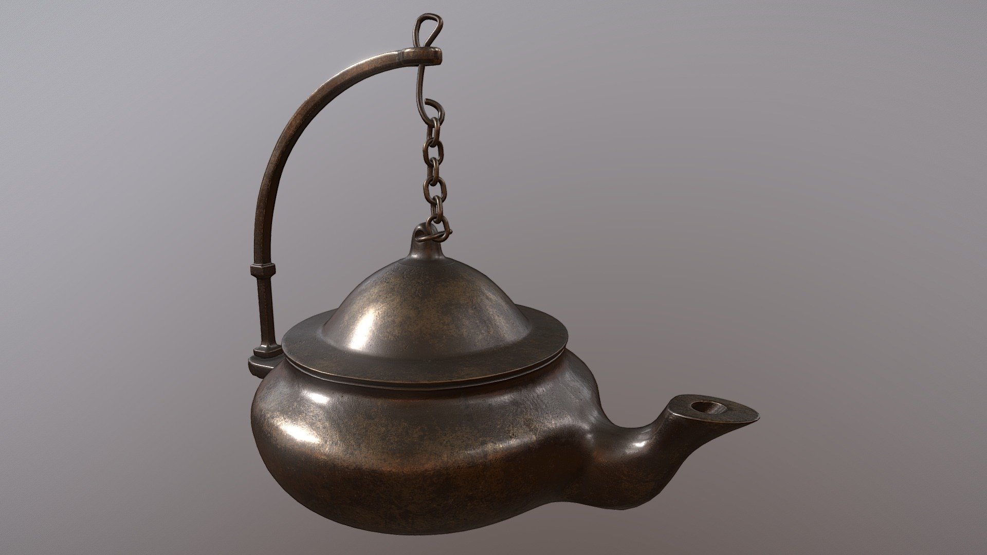 Bronze Oil Lamp 19th Century