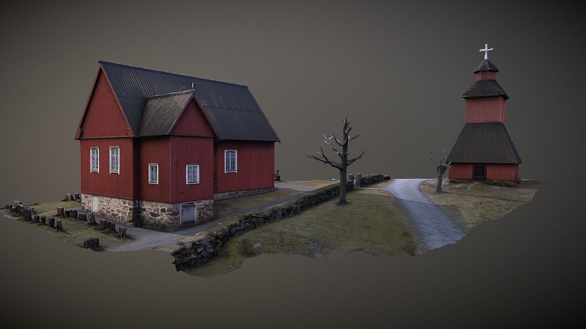 Wooden church in Kuusisto, Finland