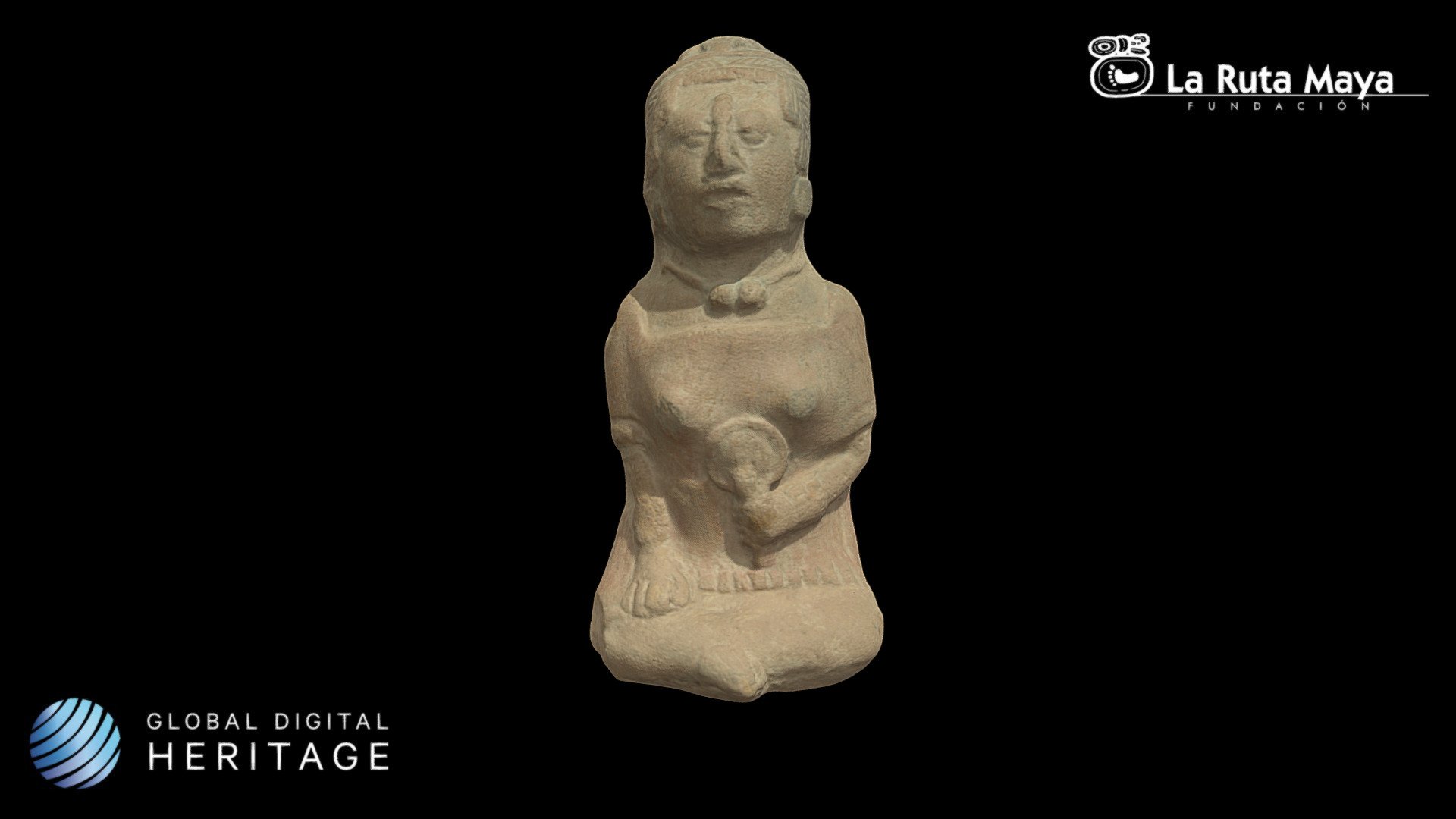 Seated Woman Holding a Fan Whistle/Figurine