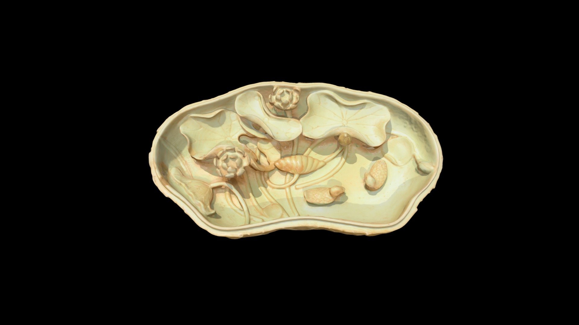 1970.137.1.a Box in Form of Lotus Leaf