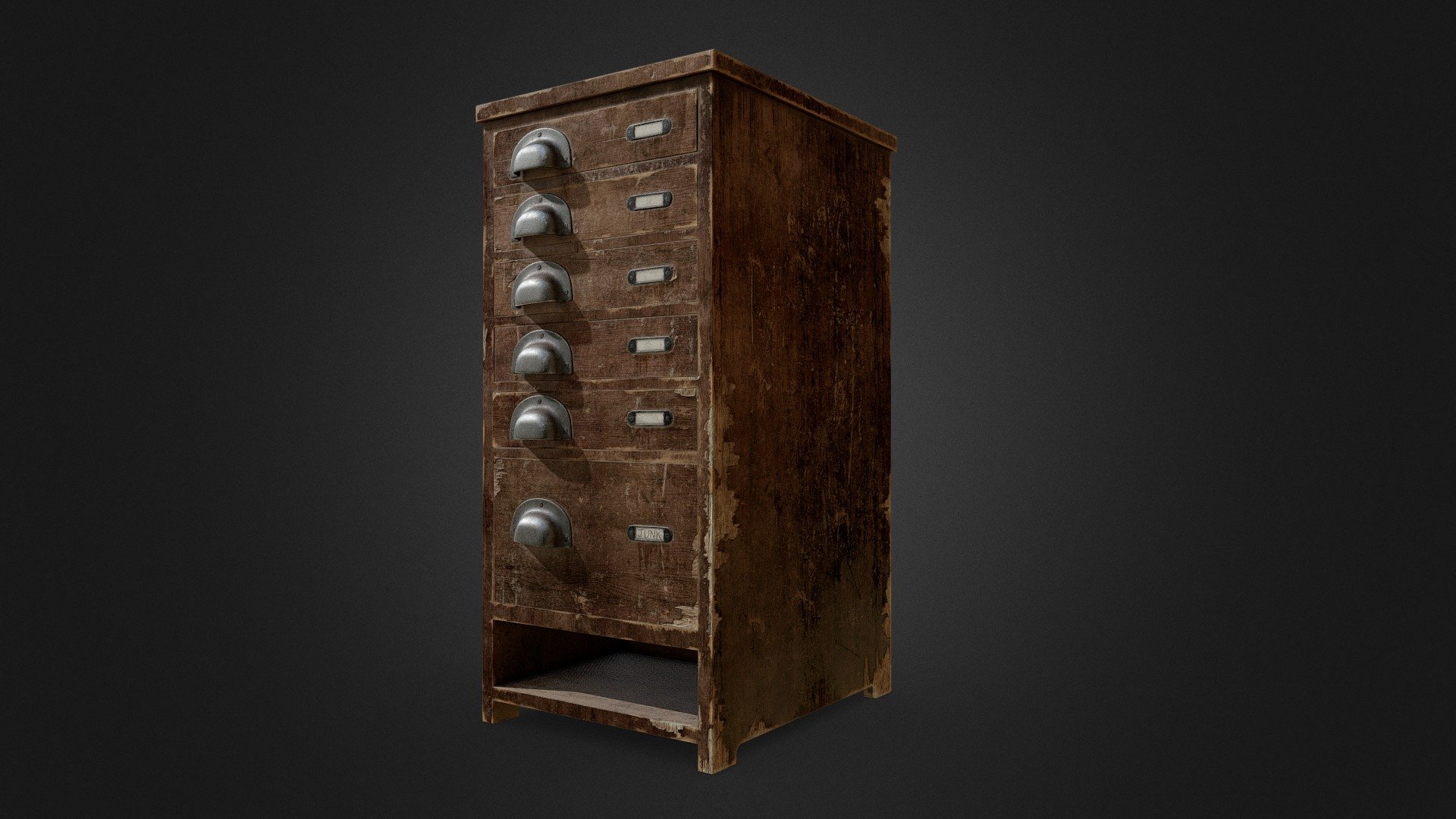 Vintage Laminated Wood File Cabinet