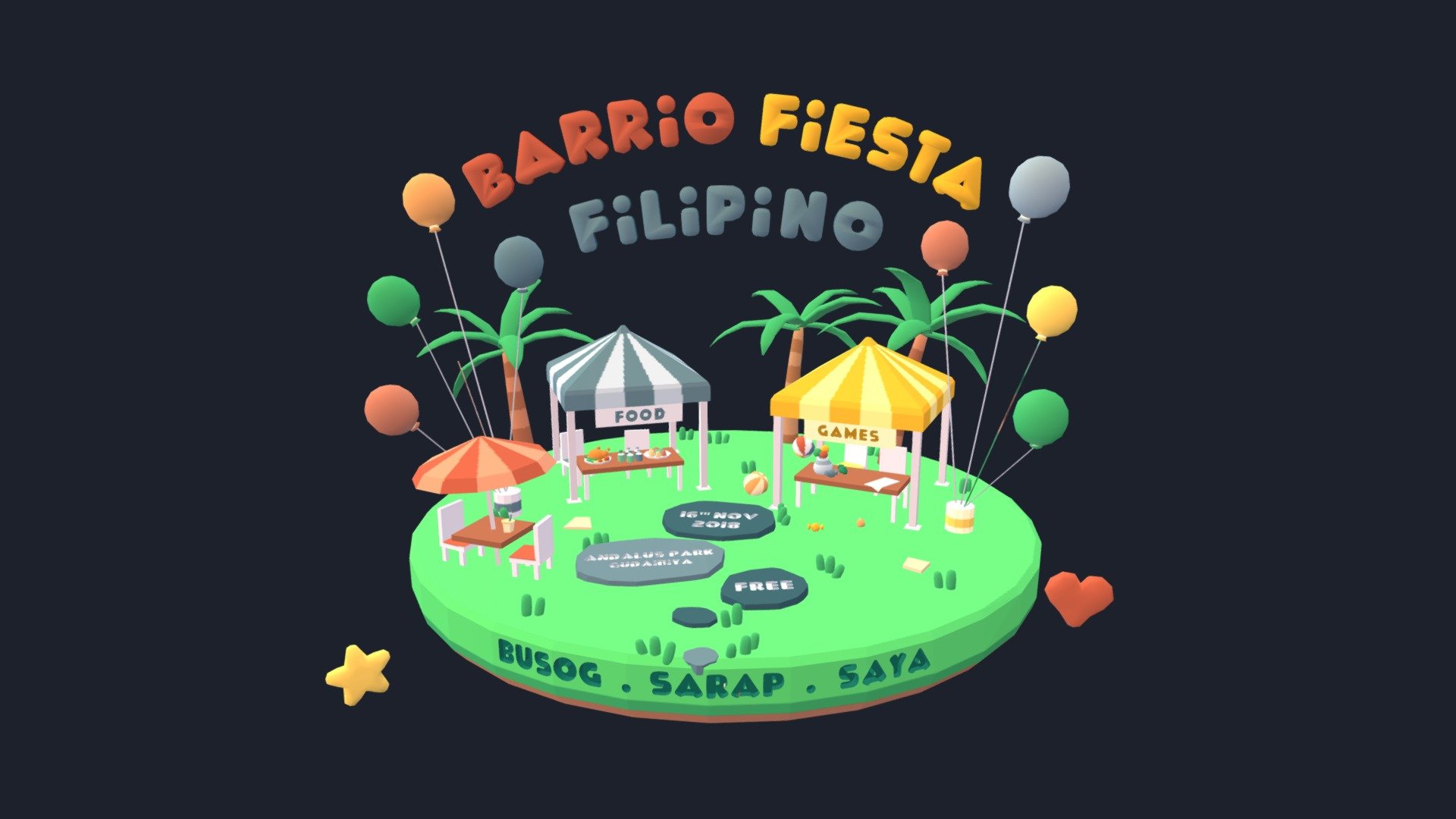 Barrio Fiesta Filipino - 3D Poster
