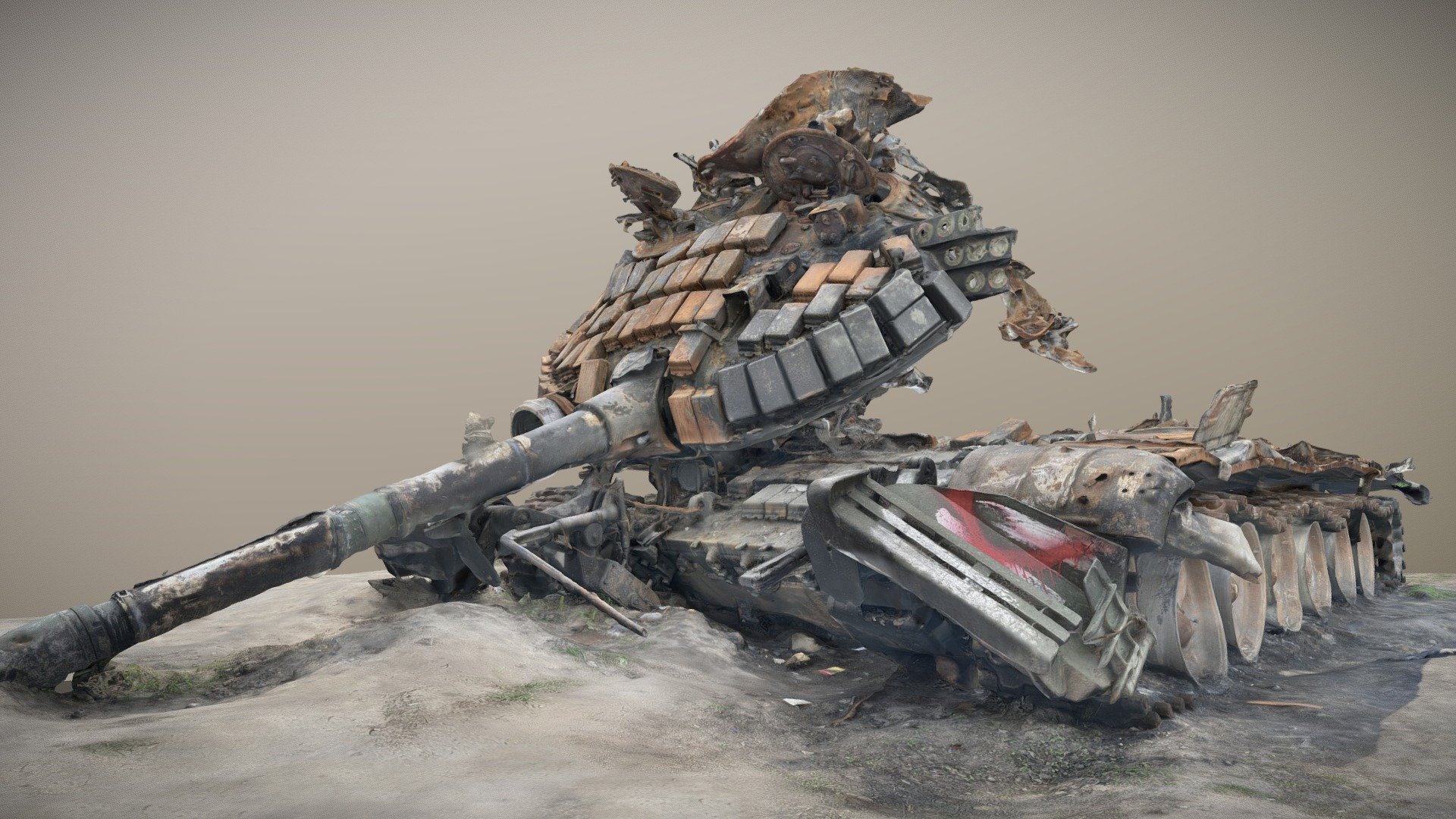 Destroyed Russian tank T-72b