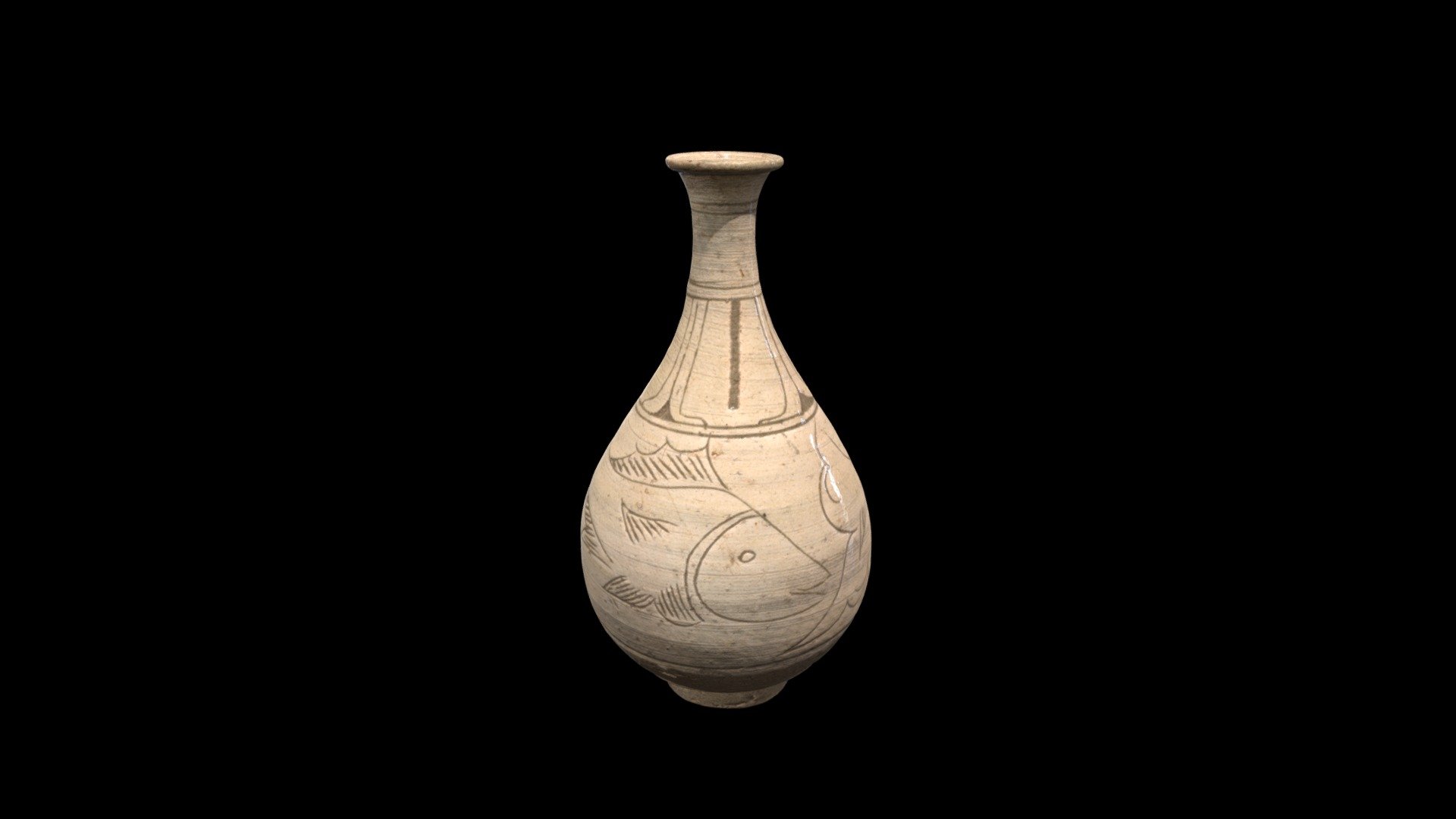 1962.153 Bottle with Fish Design