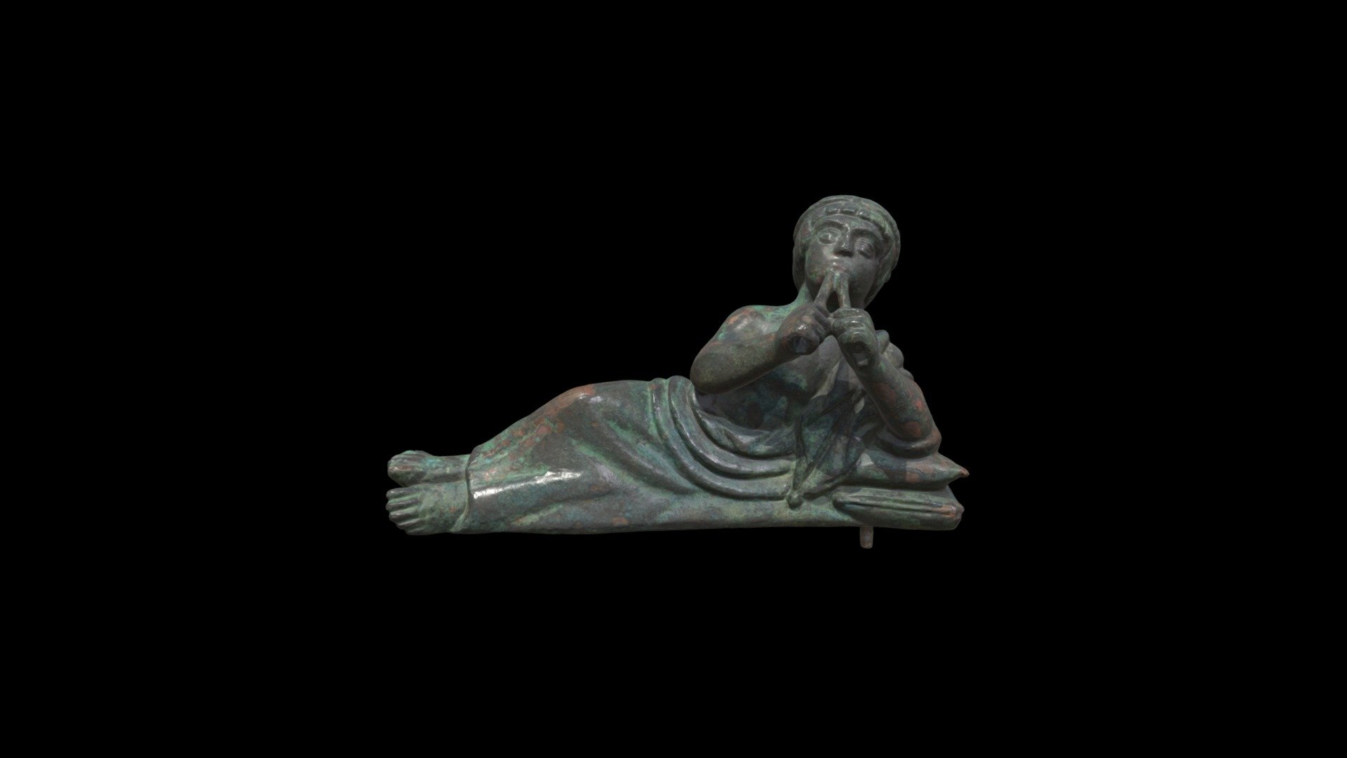 1986.184 Vessel Ornament of Reclining Flutist