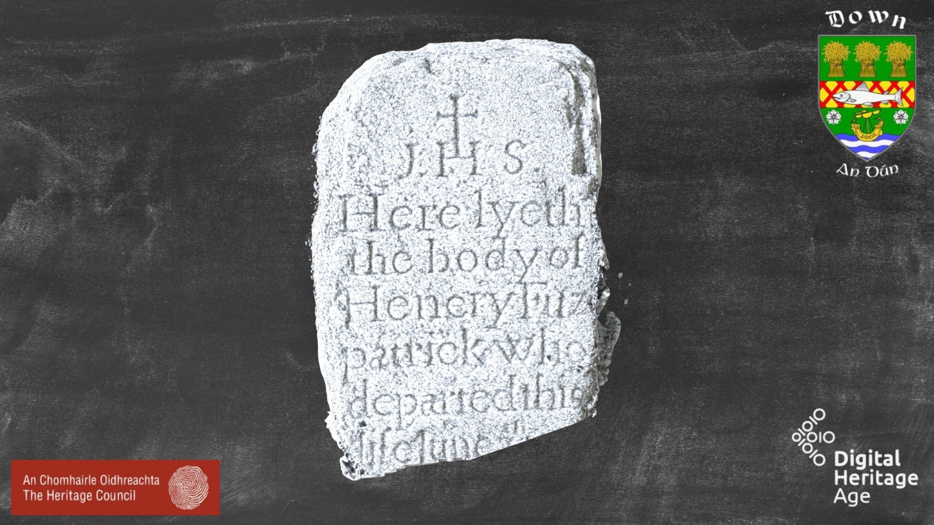 DOW047:042 Cross Inscribed Stone 10