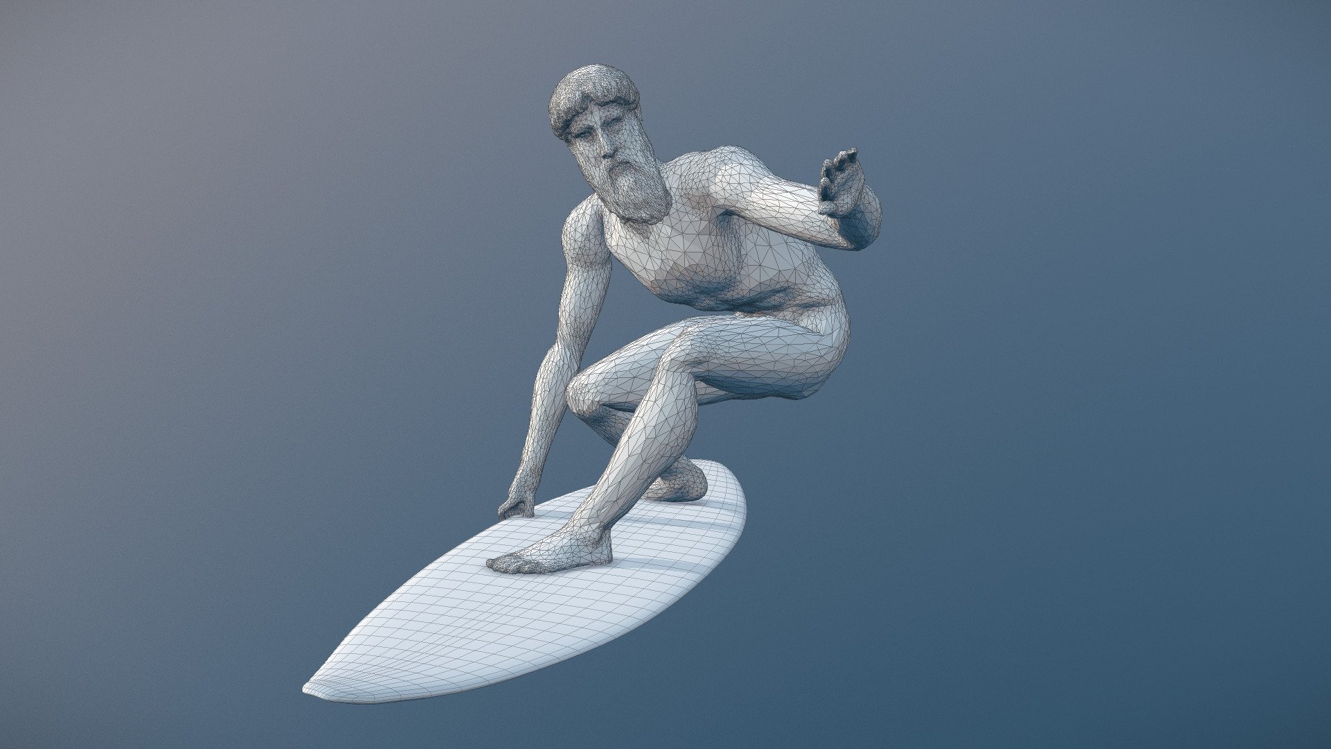 WIP - Surfing statue