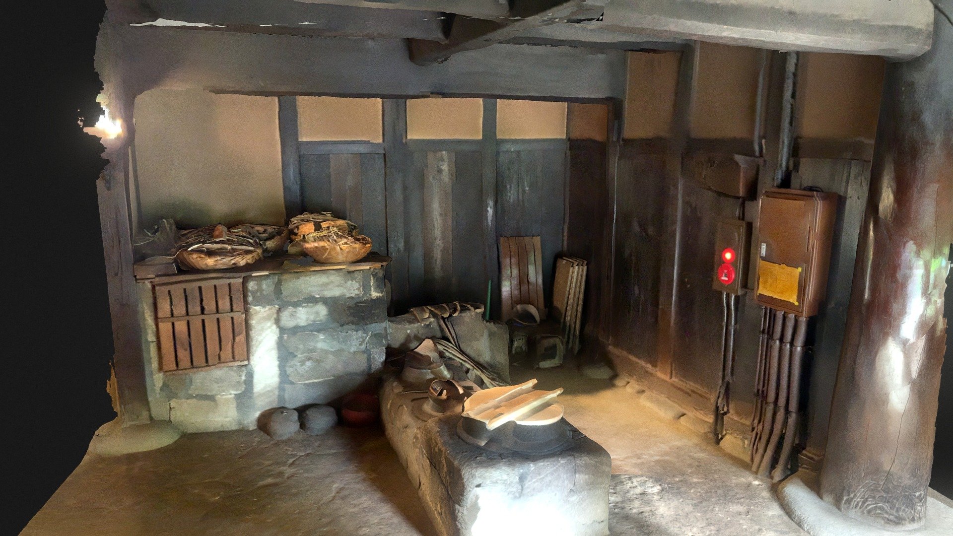 Rice cooking oven in an old house