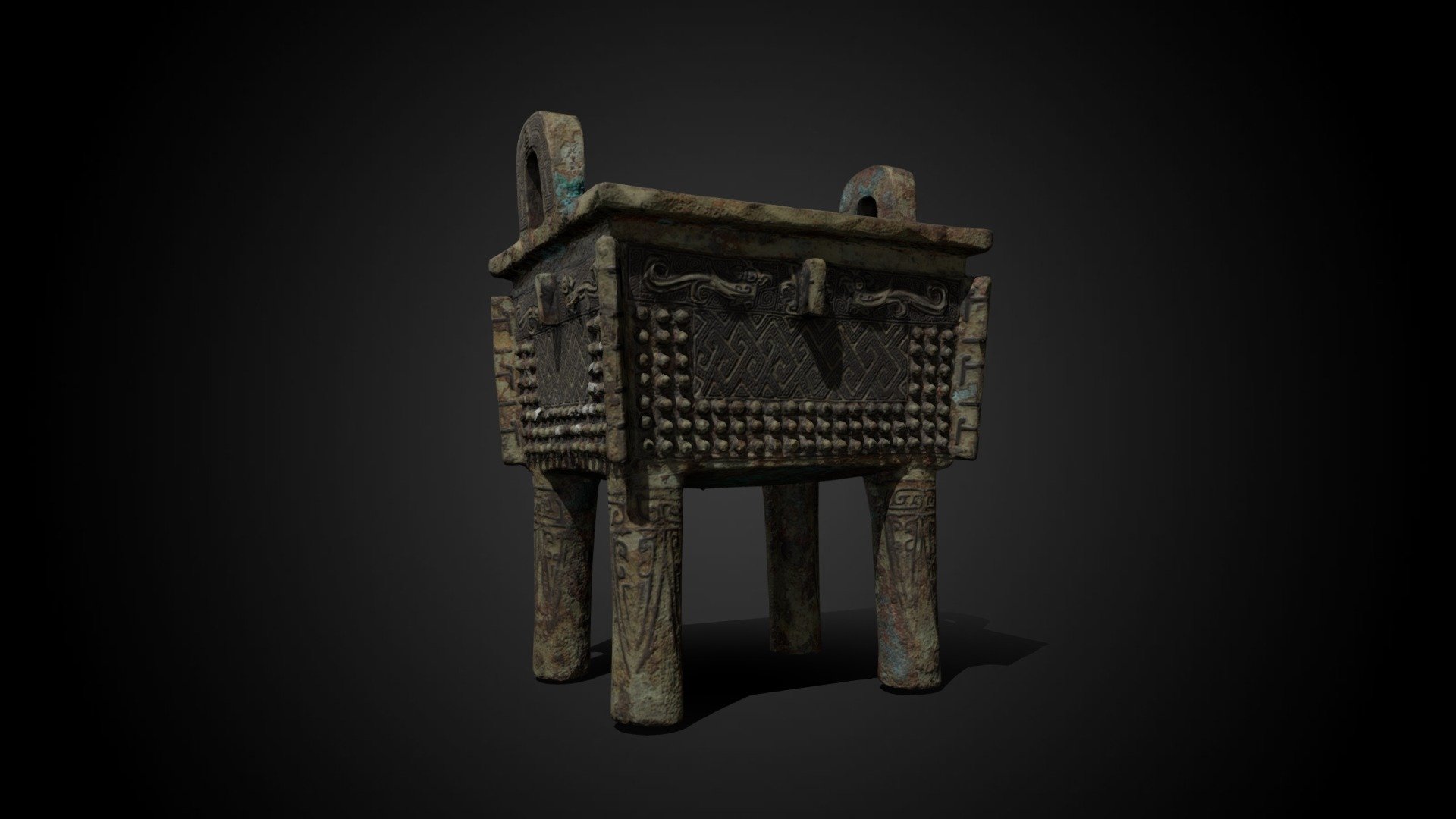 Low-poly Fangding food vessel