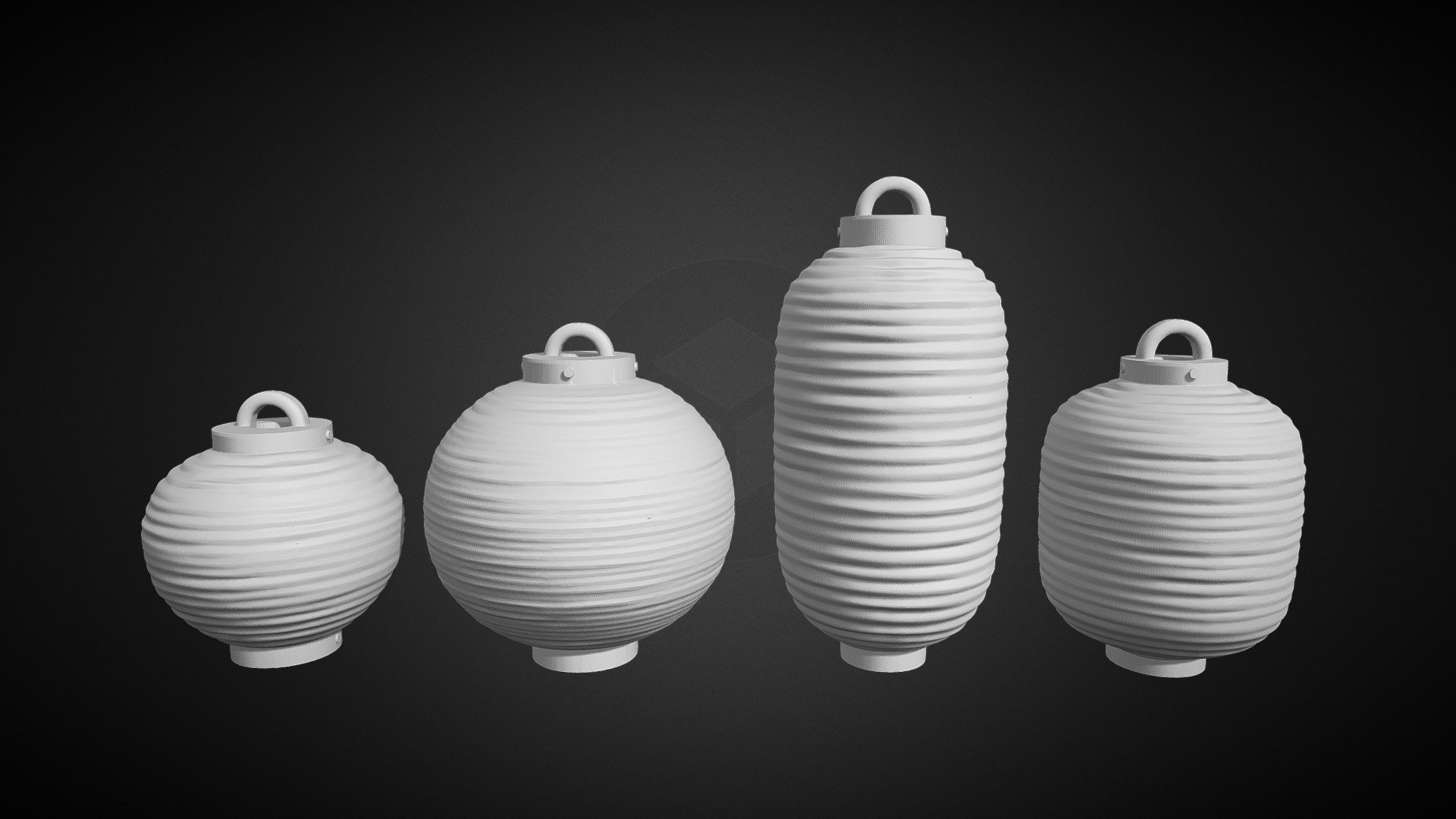 Japanese Paper Lantern 3D Printable Keychain