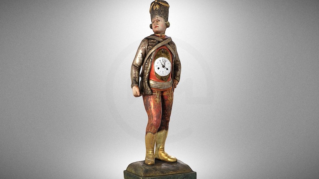 Table clock with shape of Hungarian hussar