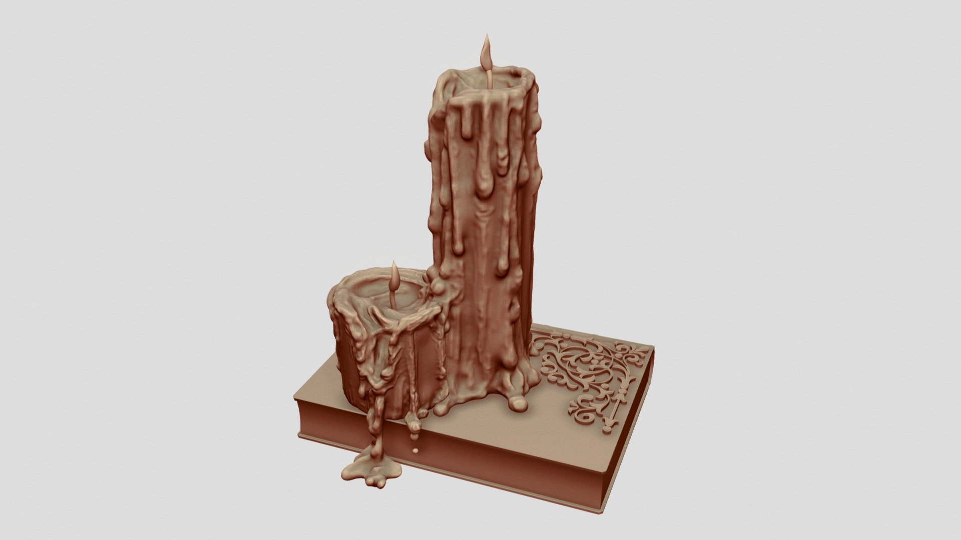 Melted Candles and Book Sculpt