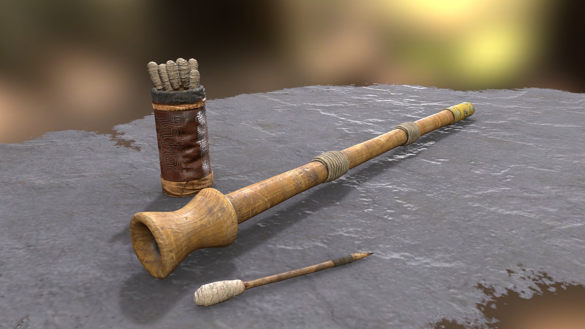 Aztec Blowgun and Darts