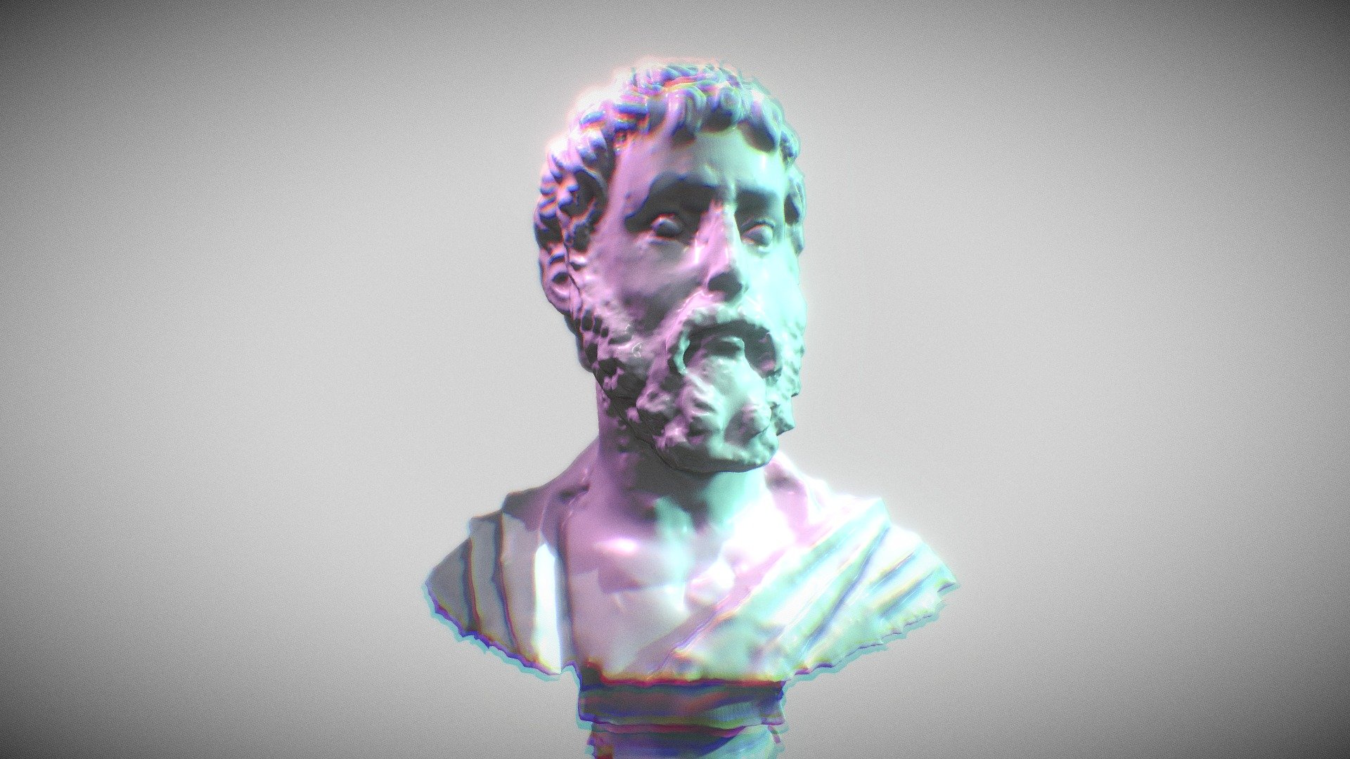 Greek sculpture scan - Sofokles [Vaporwave]