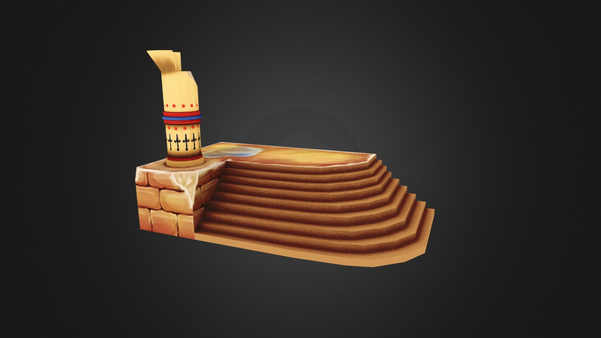 Stairs and column game asset