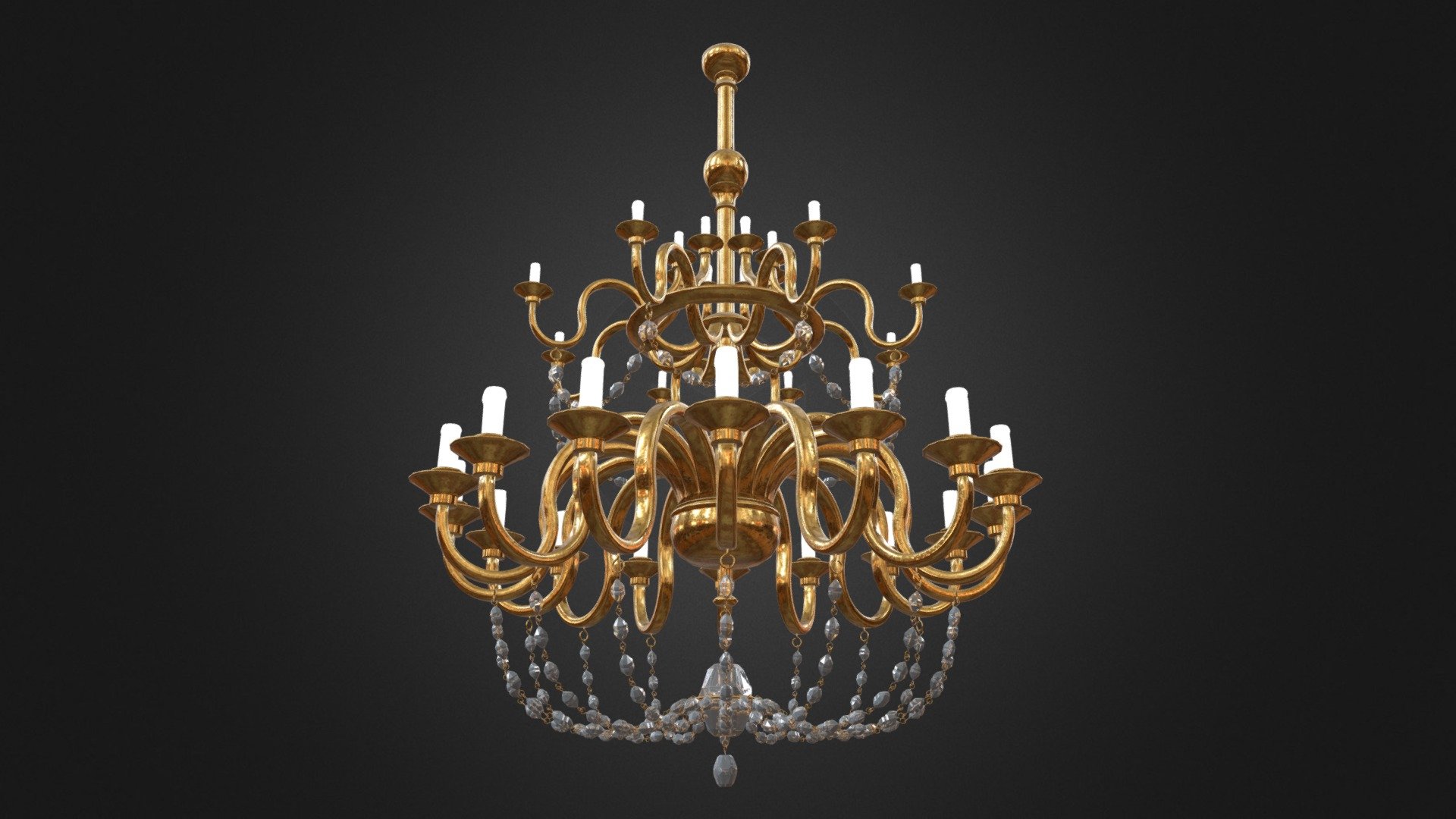 Antique Unlit Brass Chandelier | Free