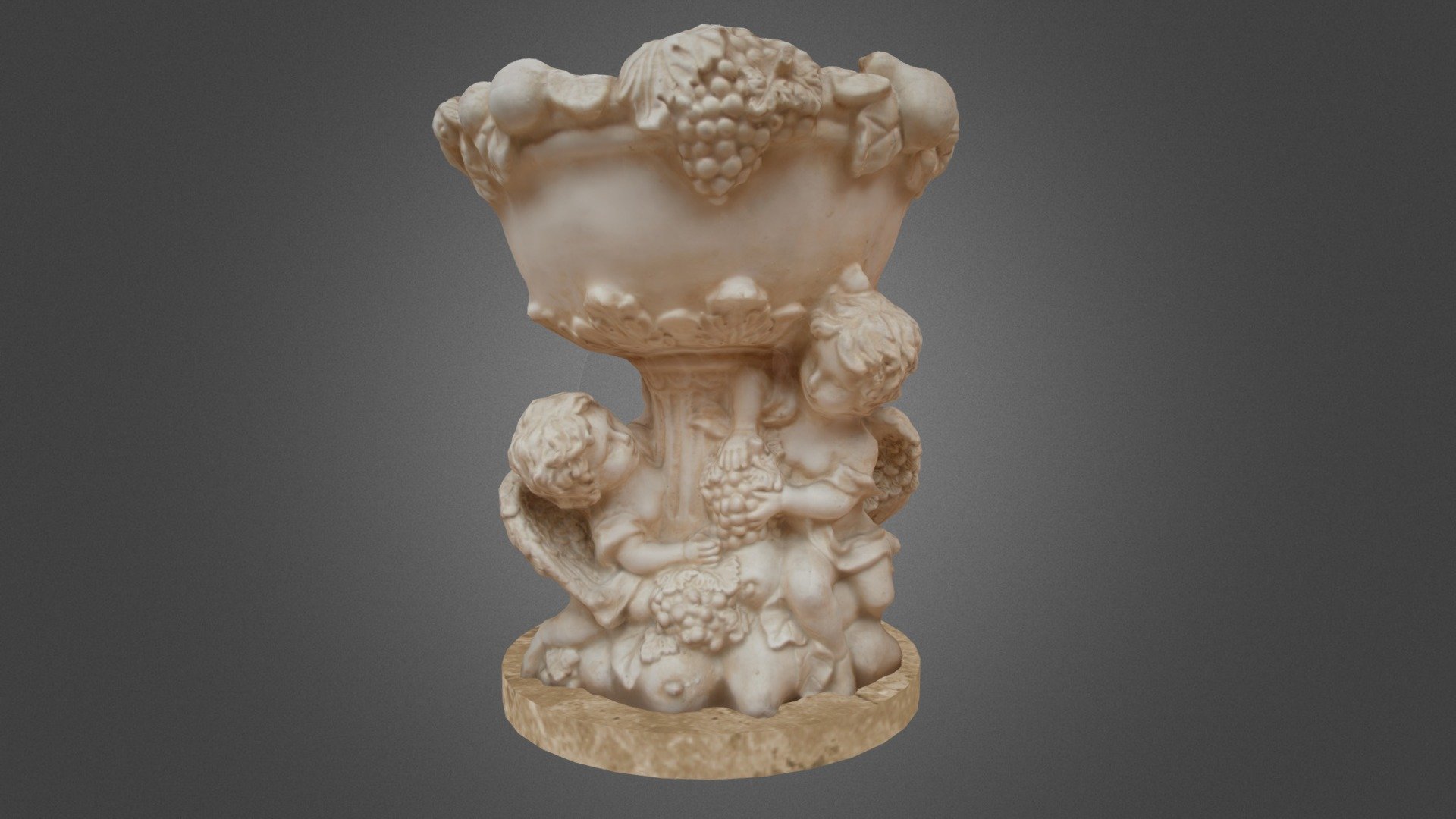 Vase of two Cherubs in a garden