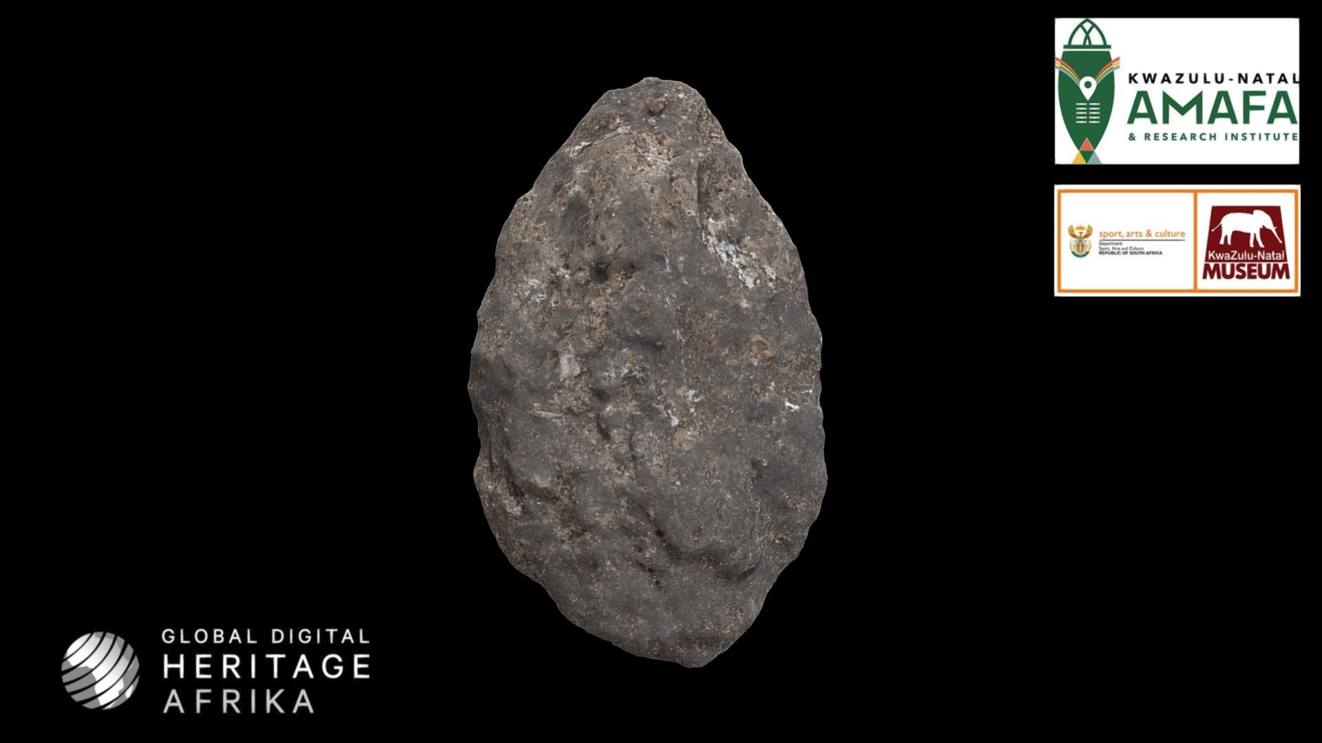 Dolerite biface tool - KZN Museum, South Africa