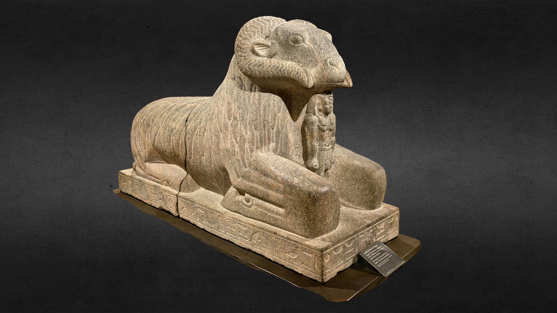 Amun Ram with Pharaoh Taharqa Statue - Ashmolean