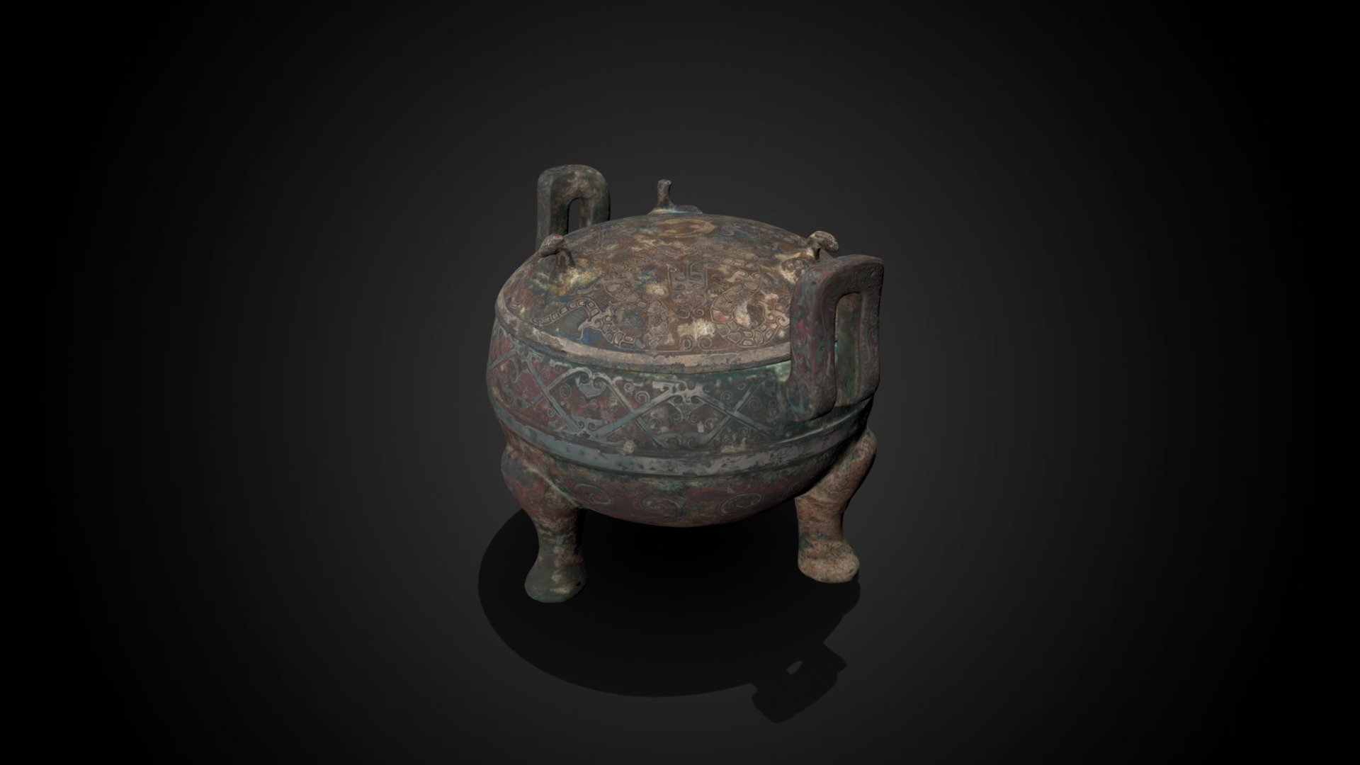 Animated bronze 'Ding' food vessel, 5th C BCE