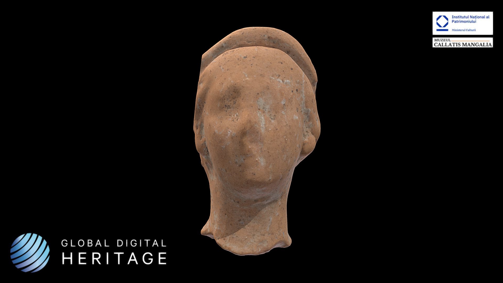 Terracotta statuette head