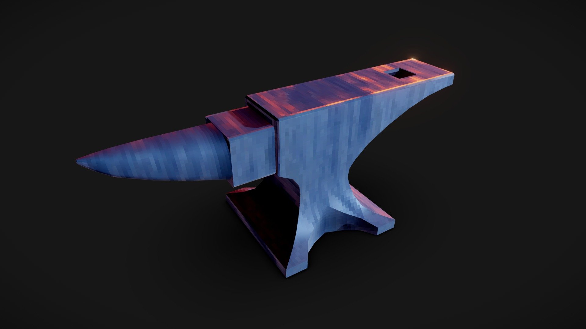 Lowpoly Pixelart Anvil