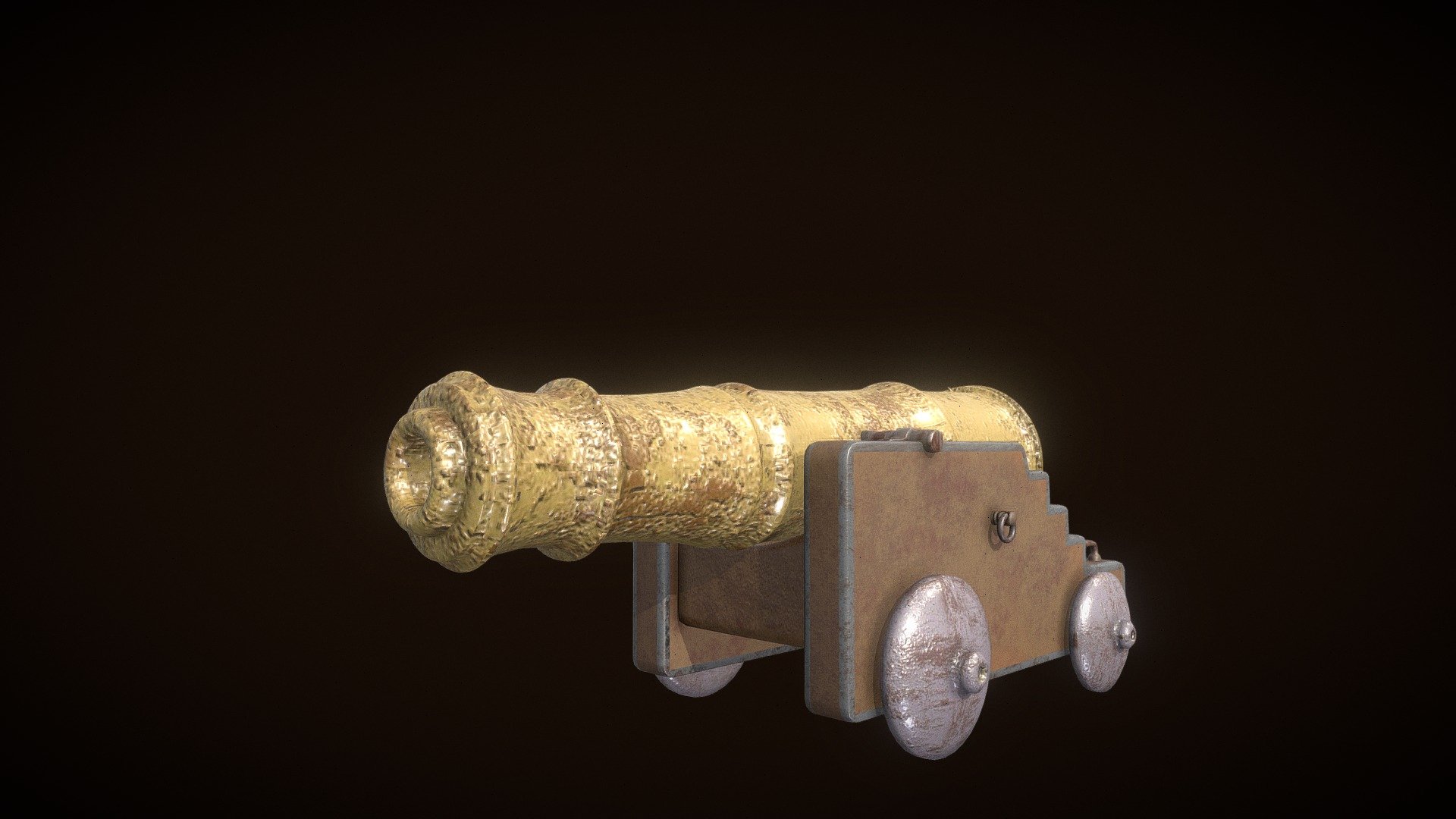 Golden pirate ship cannon