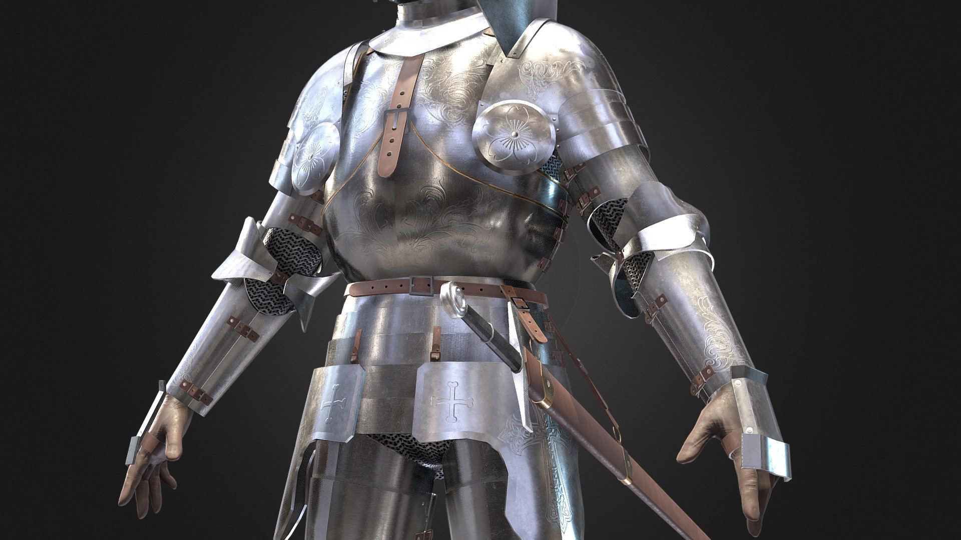 Medieval Knight Armor (Low-poly / Rigged)