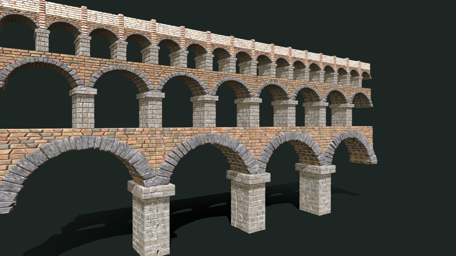 Medieval Multi-Story Arch Bridge