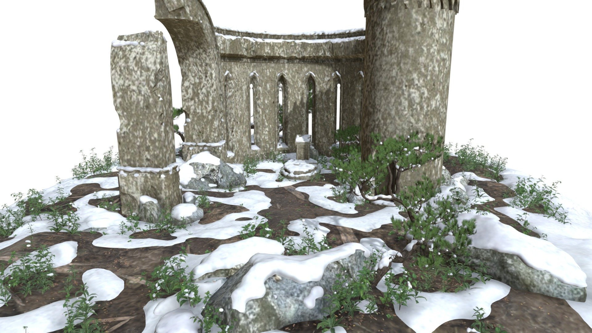 Ruins in the snow