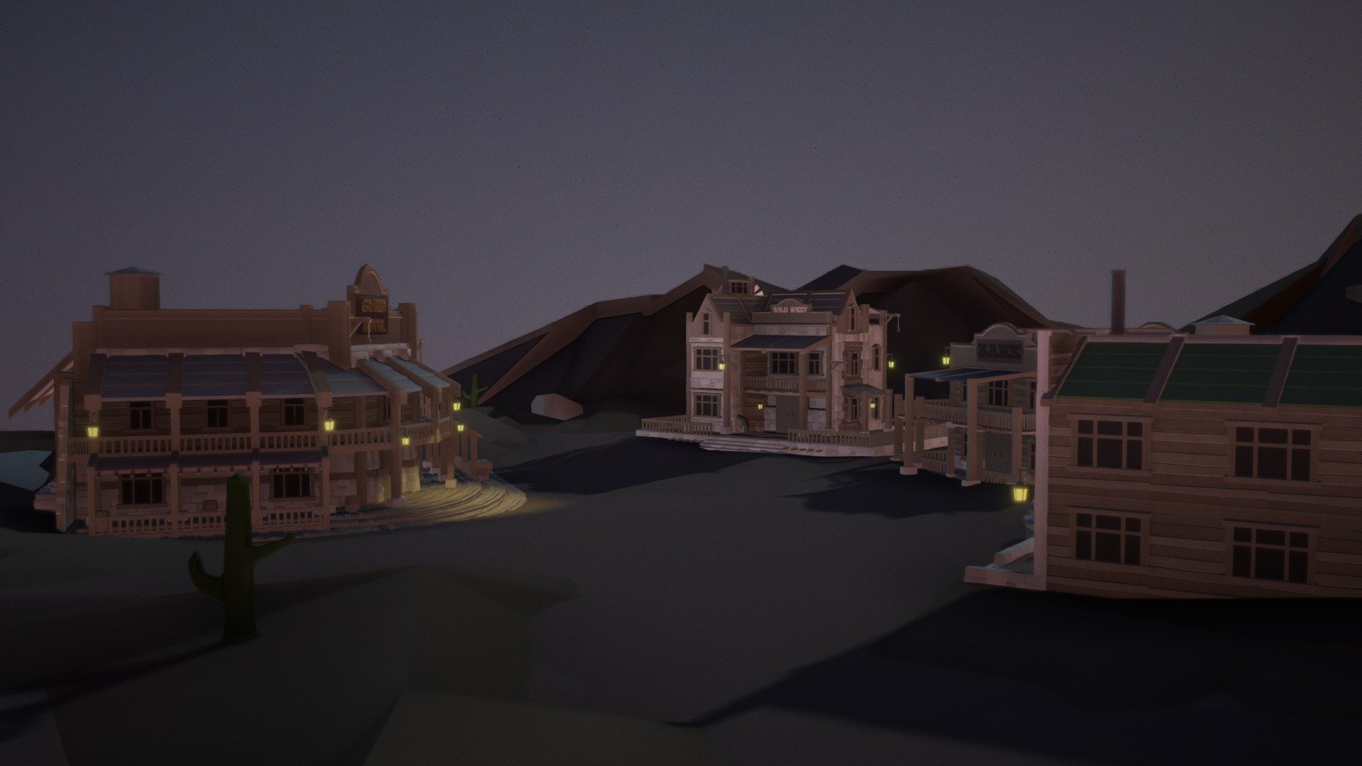 Wild west old town scene