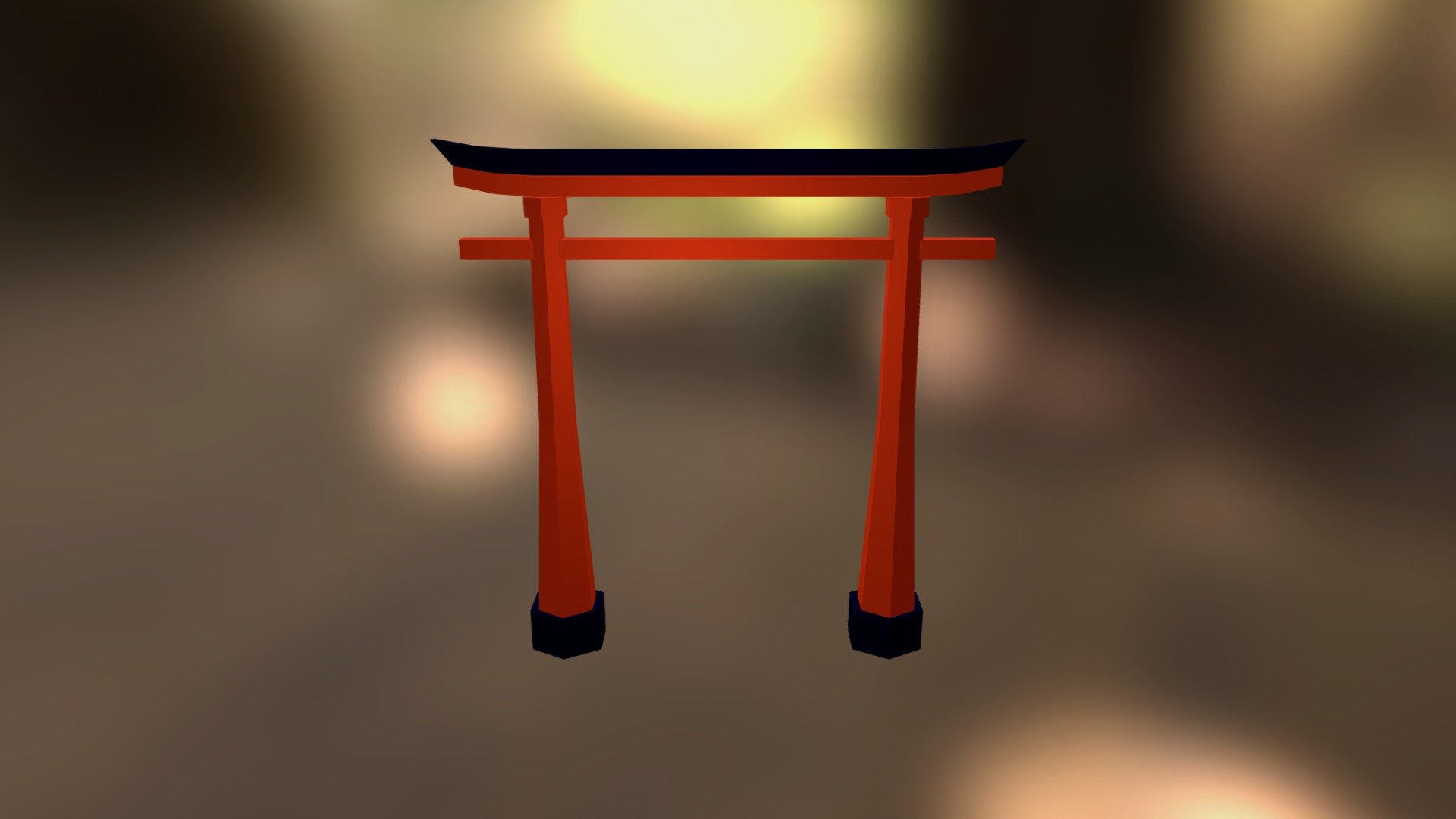 Torii Japanese Gate Low Poly