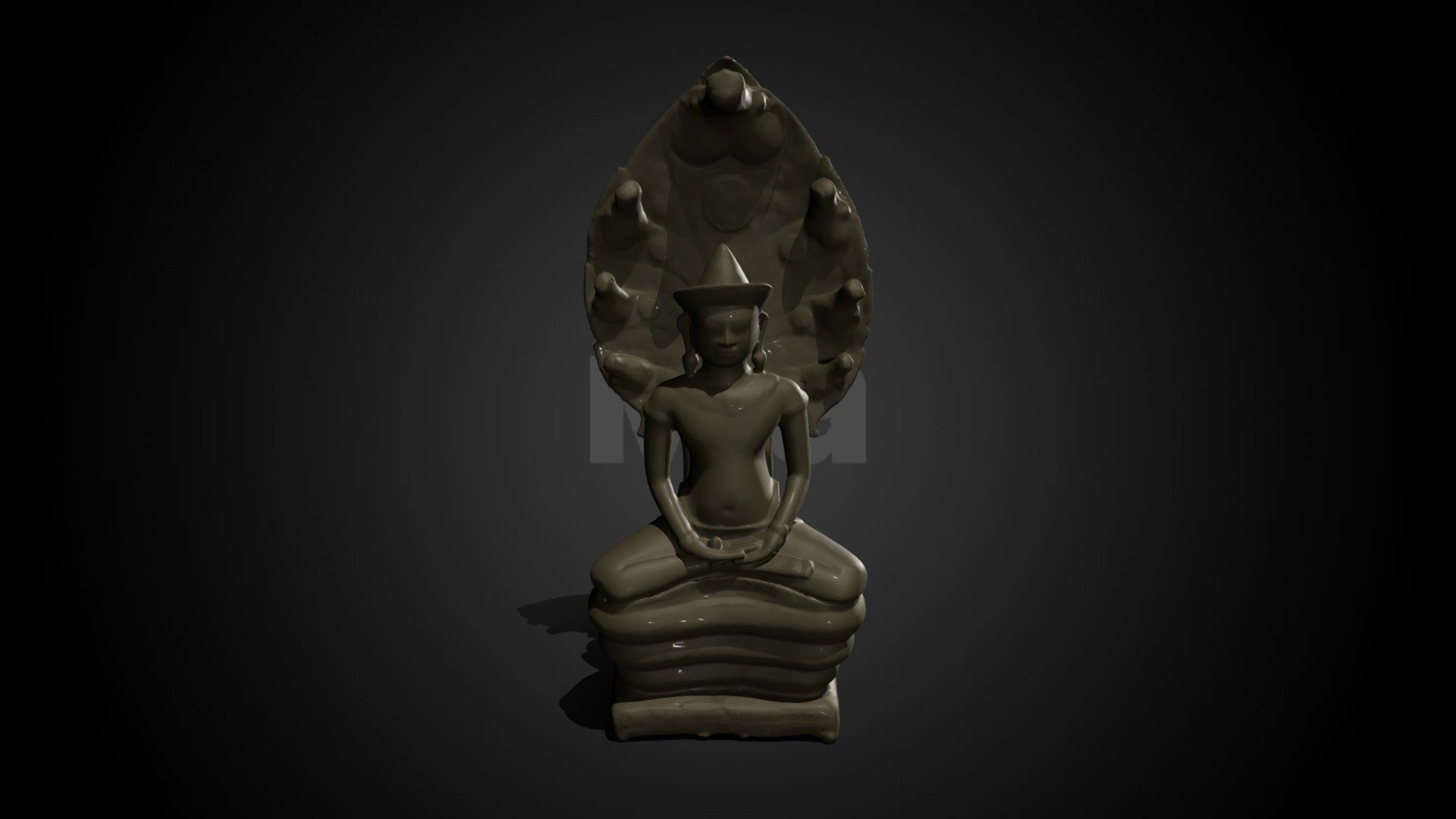 3D-printable Naga-enthroned Buddha