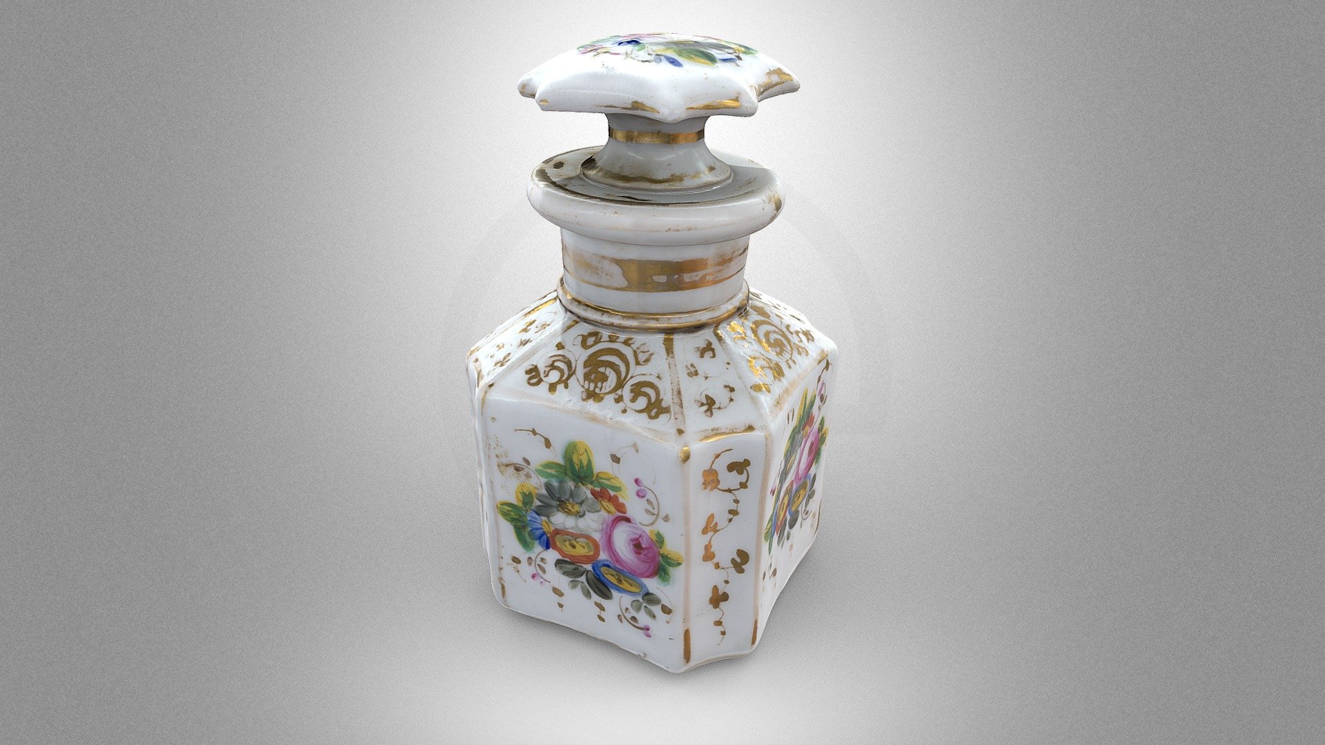 Porcelain bottle with a decorative stopper