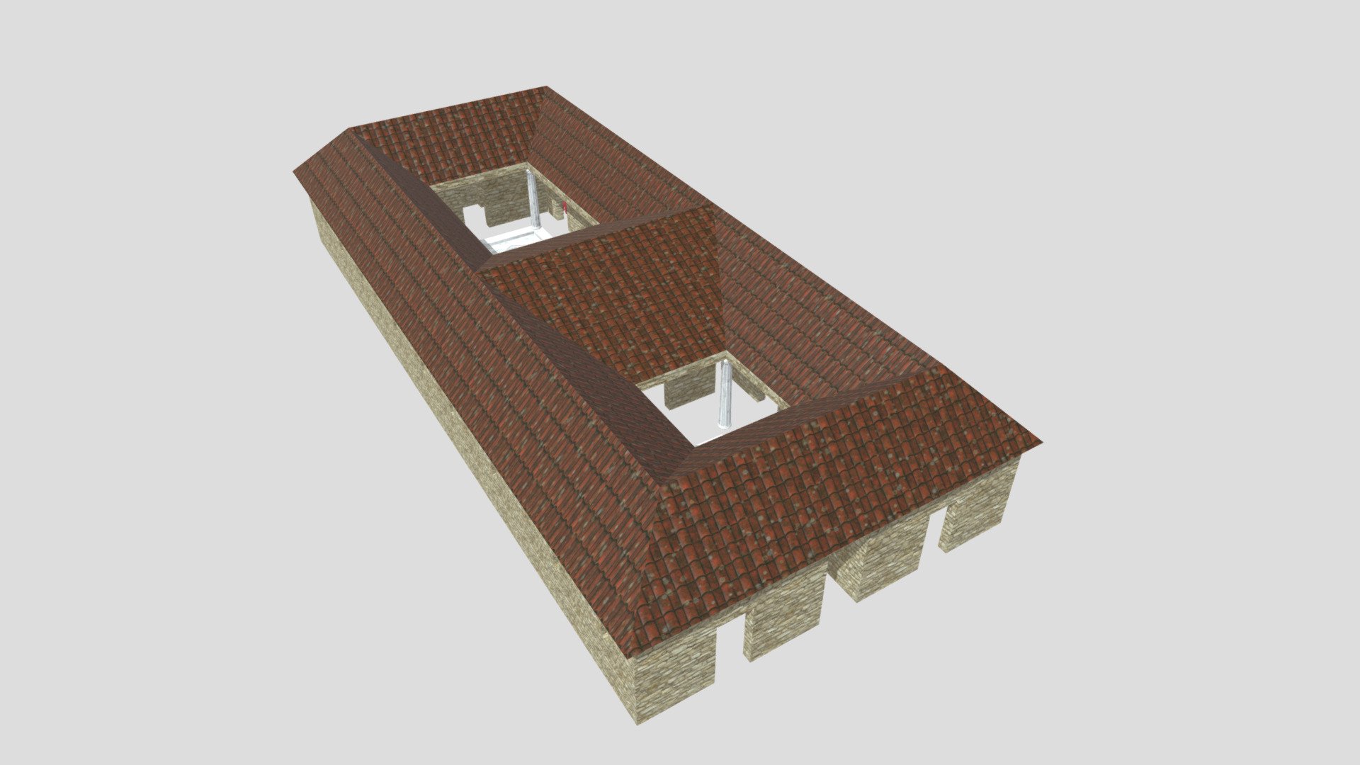 Low Poly Ancient Roman Villa