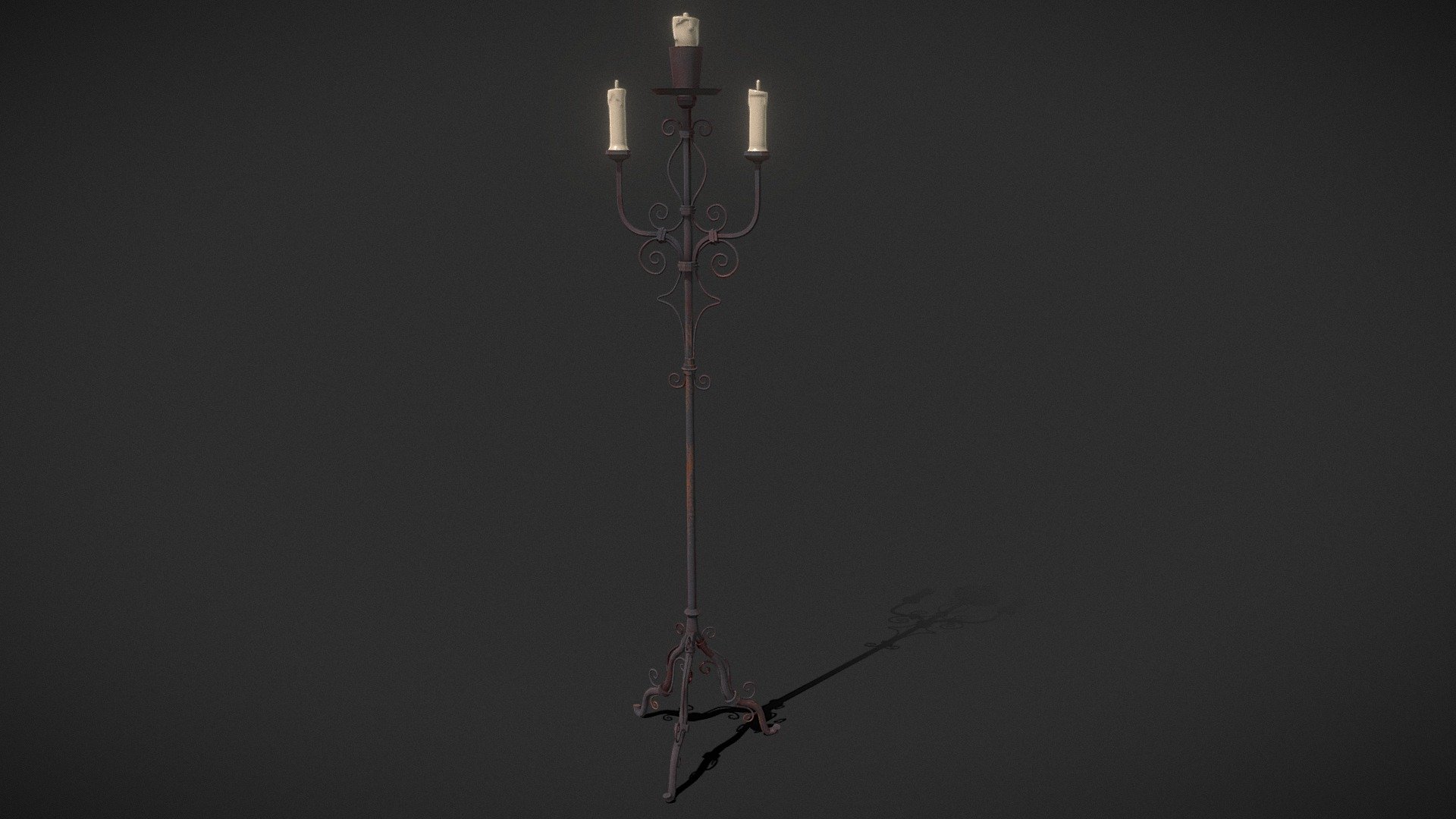 Long Candle Holder Rusty