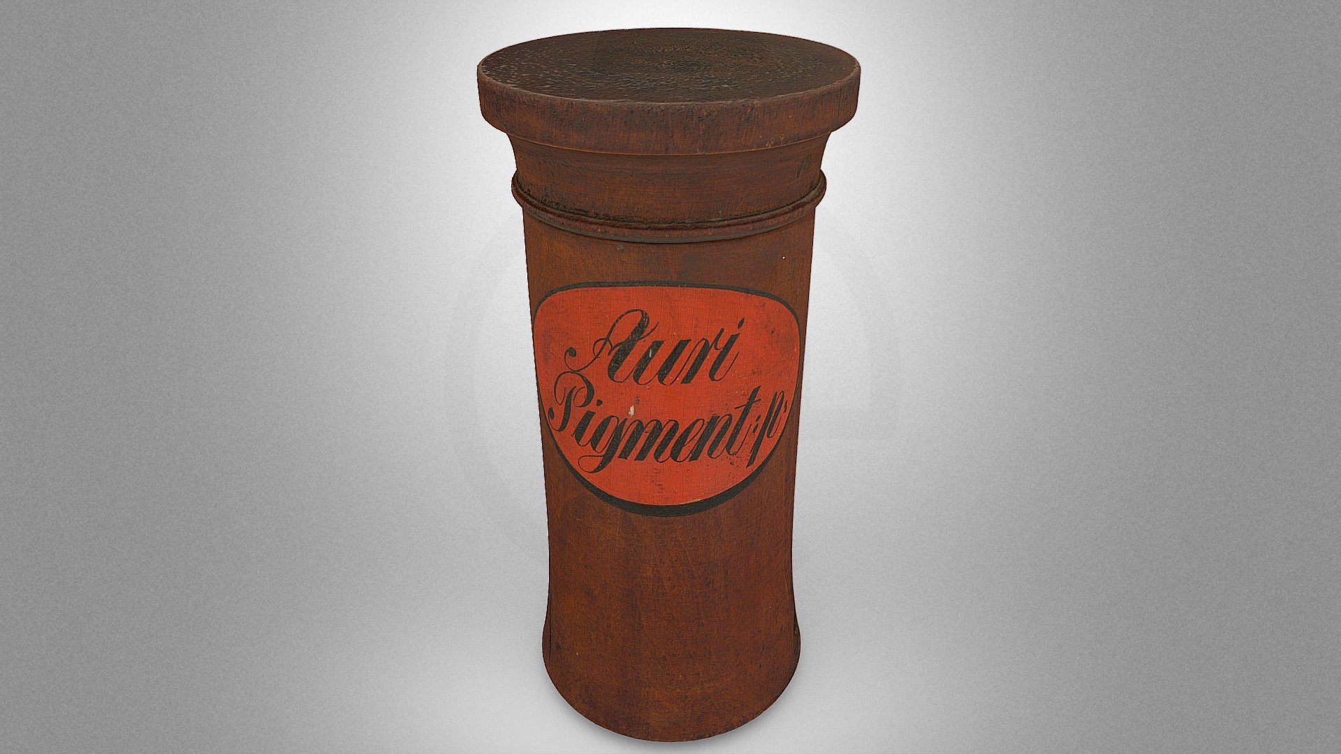 Wooden apothecary vessel for orpiment